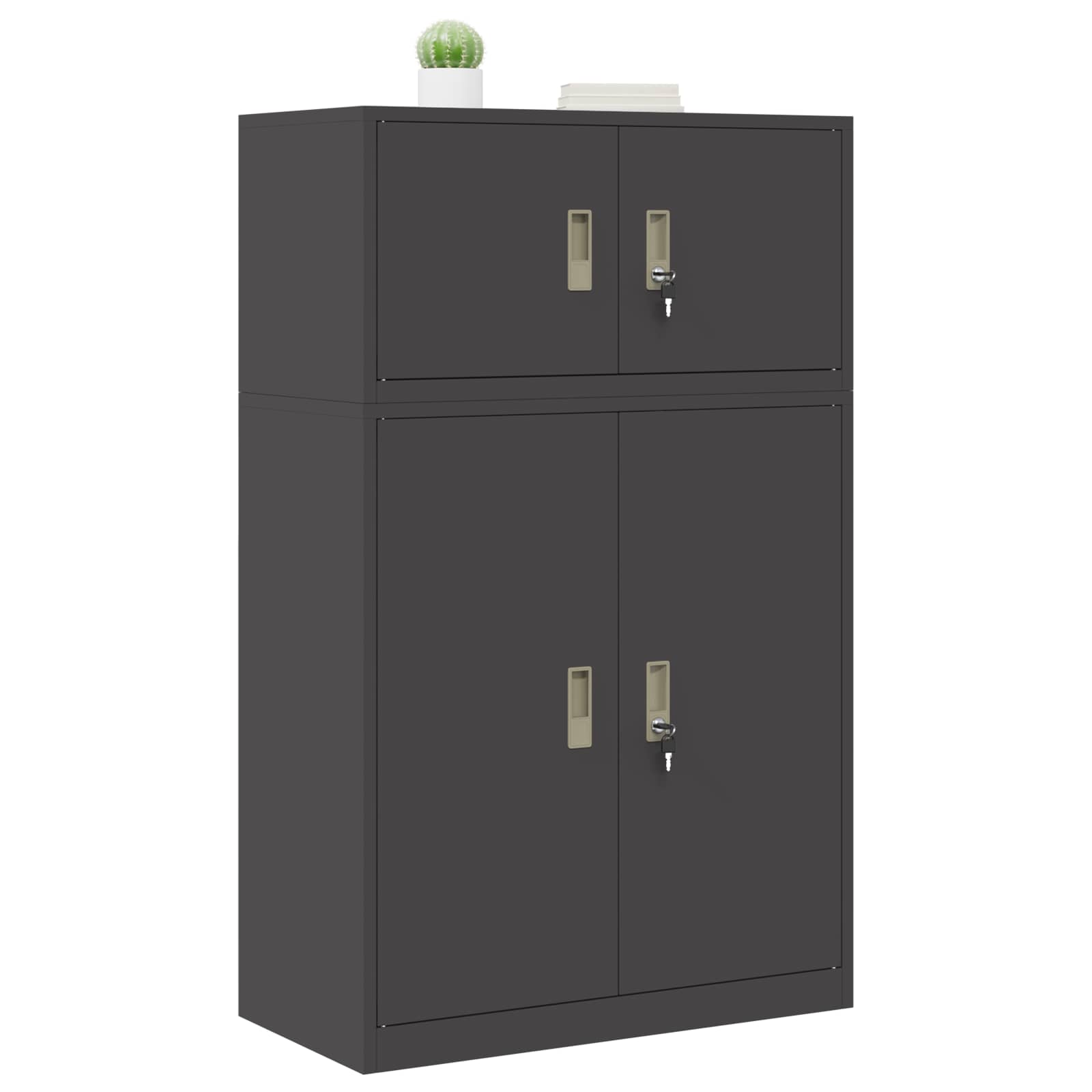 vidaXL Szafka do przechowywania 2 szt. Czarny 80 x 40 x 130 cm Stal