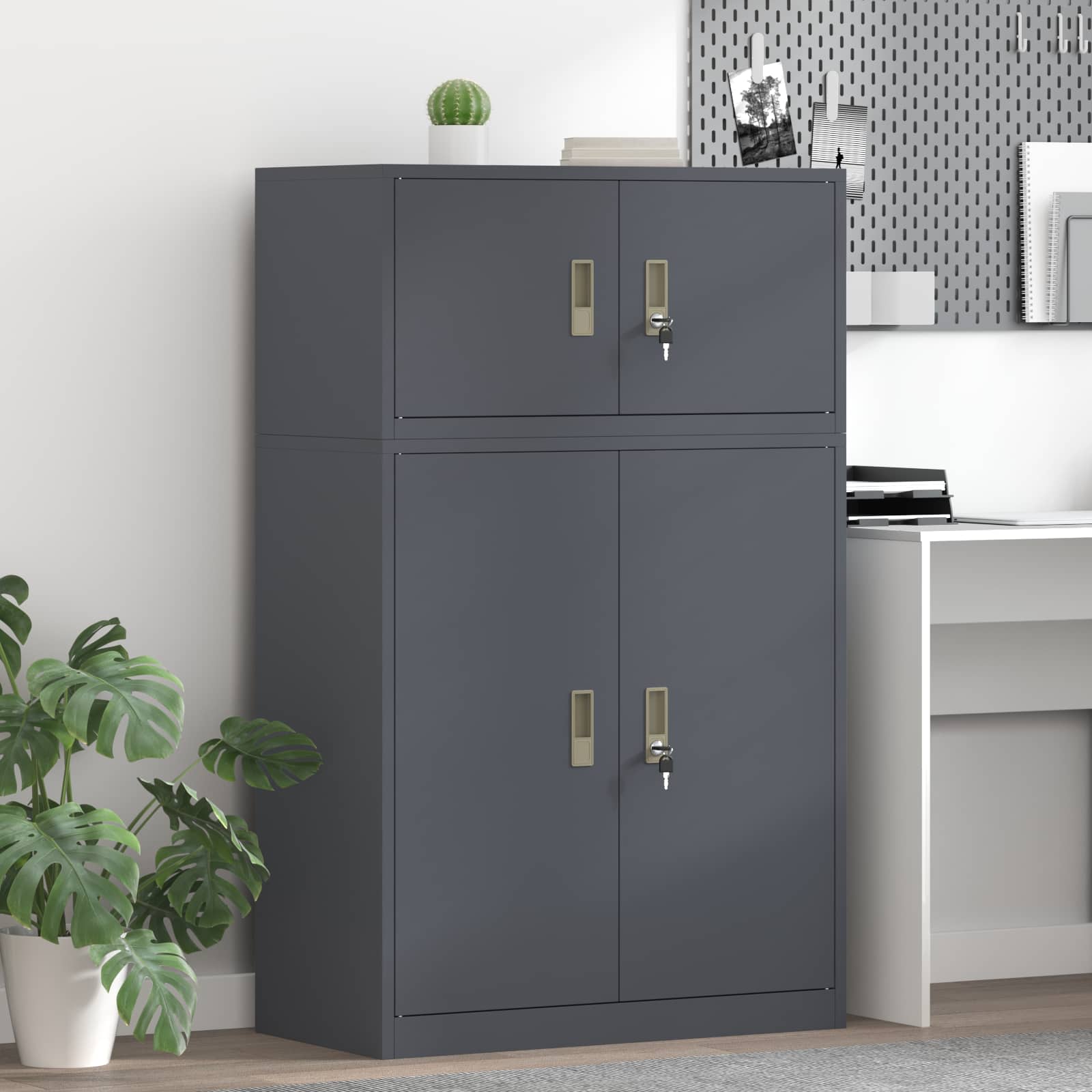 vidaXL Szafka do przechowywania 2 szt. Antracyt 80 x 40 x 130 cm Stal