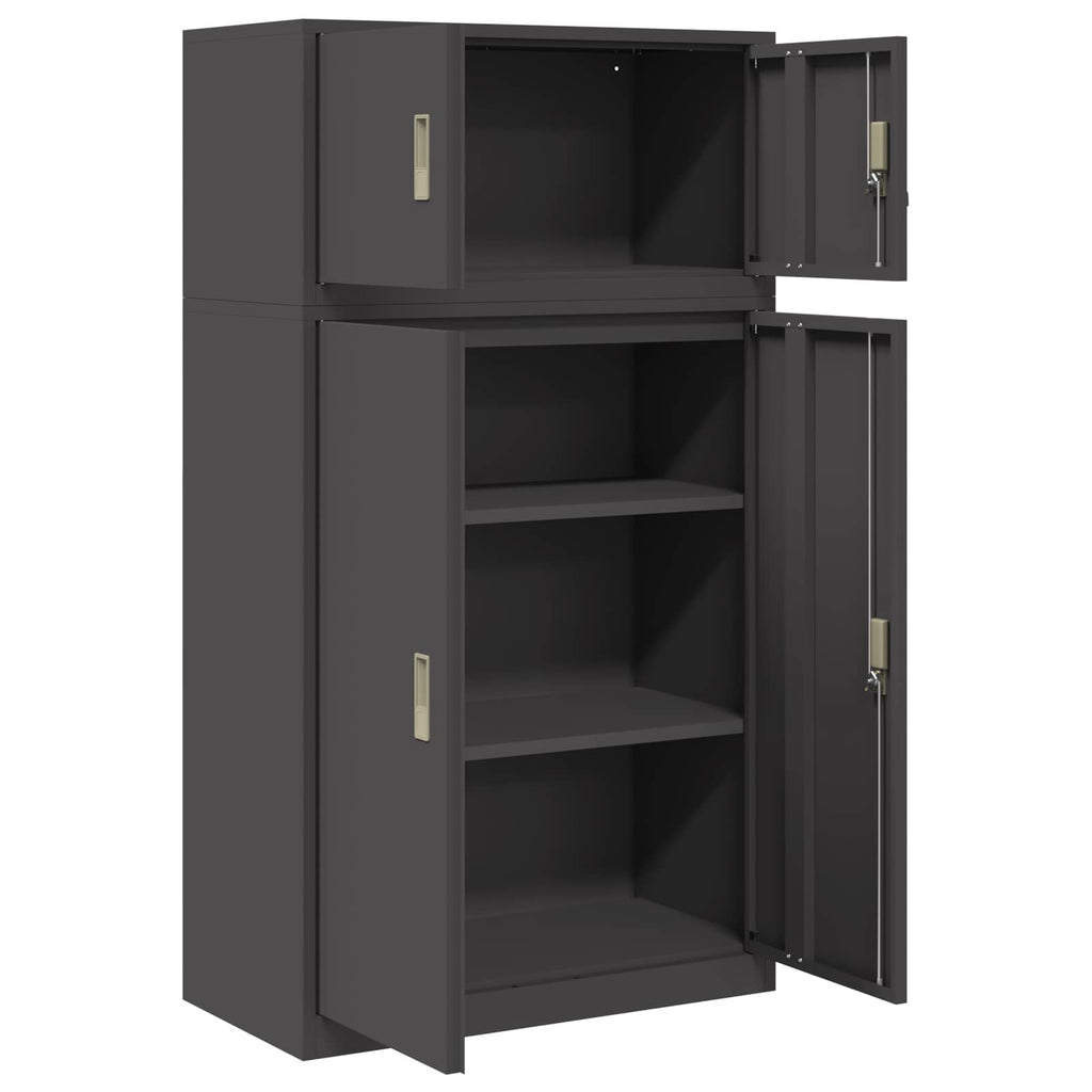 vidaXL Szafka do przechowywania 2 szt. Czarny 80 x 40 x 145 cm Stal