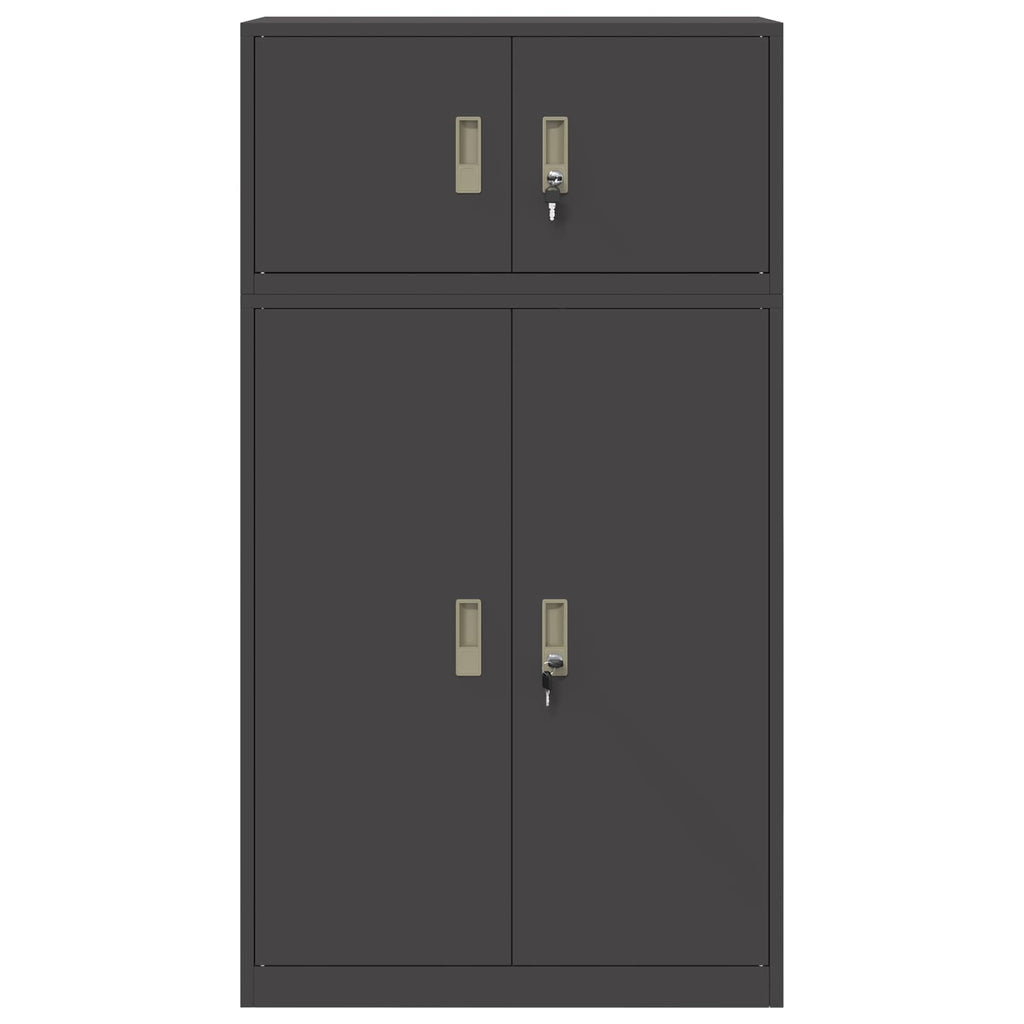 vidaXL Szafka do przechowywania 2 szt. Czarny 80 x 40 x 145 cm Stal