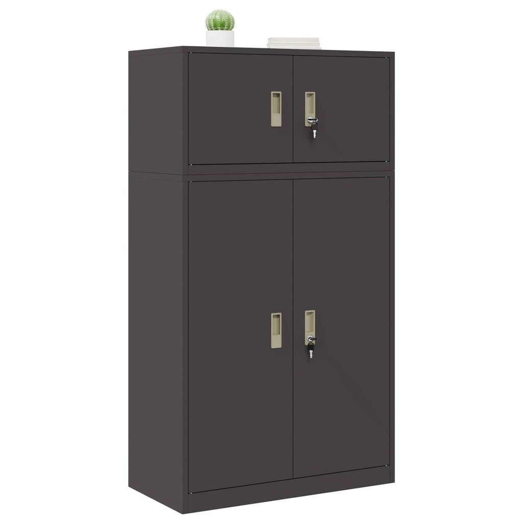 vidaXL Szafka do przechowywania 2 szt. Czarny 80 x 40 x 145 cm Stal
