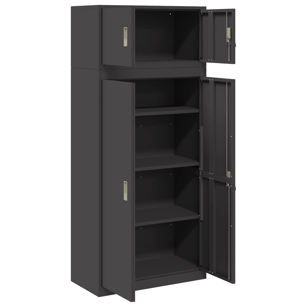 vidaXL Szafka do przechowywania 2 szt. Czarny 80 x 40 x 180 cm Stal