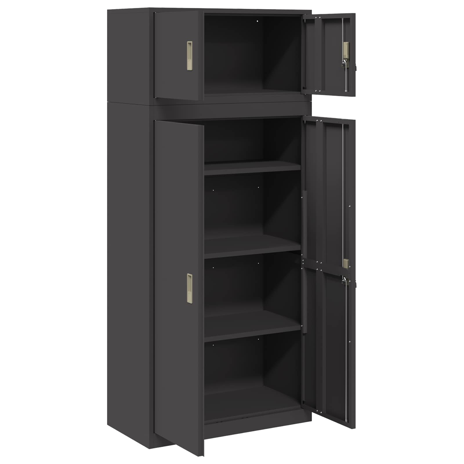 vidaXL Szafka do przechowywania 2 szt. Czarny 80 x 40 x 180 cm Stal