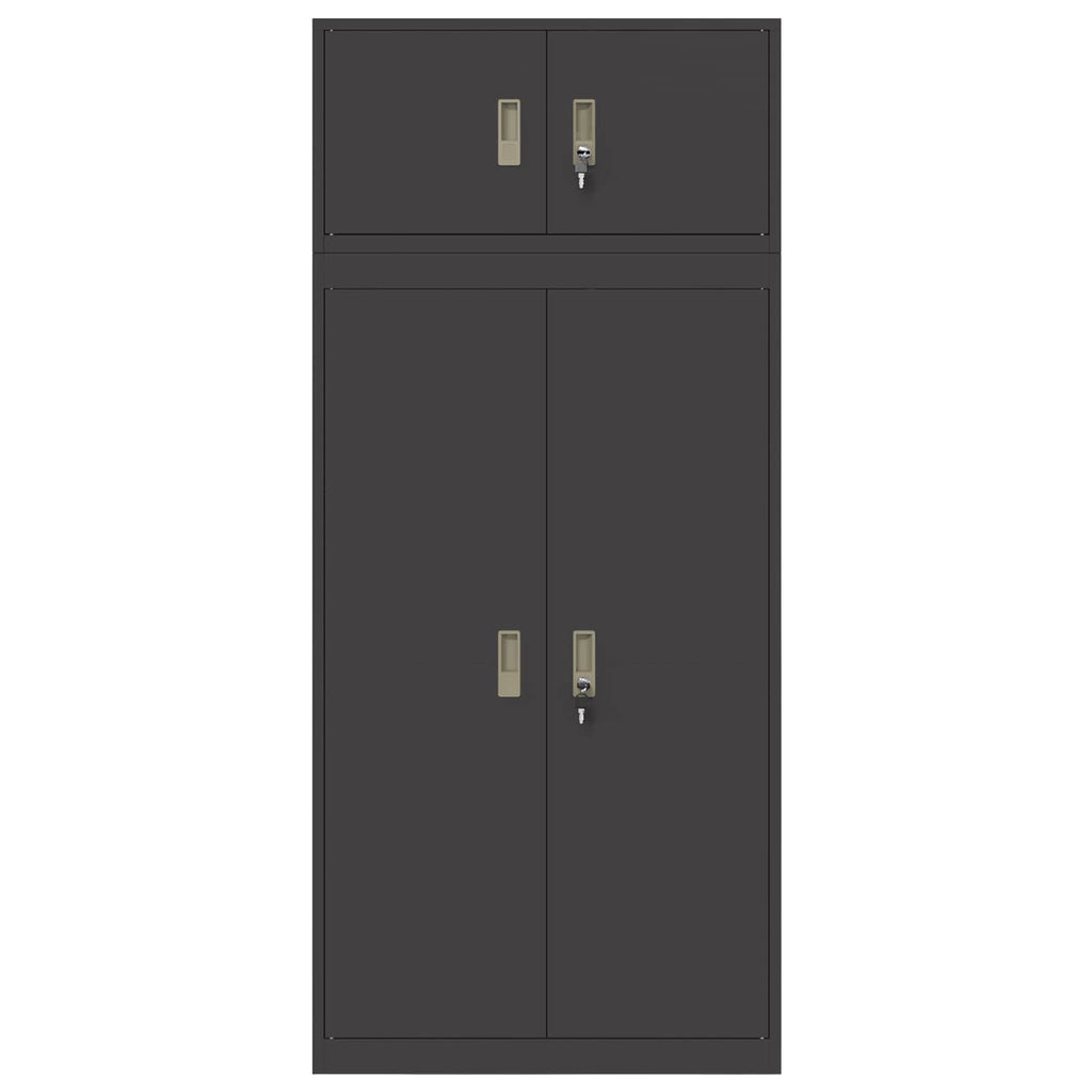 vidaXL Szafka do przechowywania 2 szt. Czarny 80 x 40 x 180 cm Stal