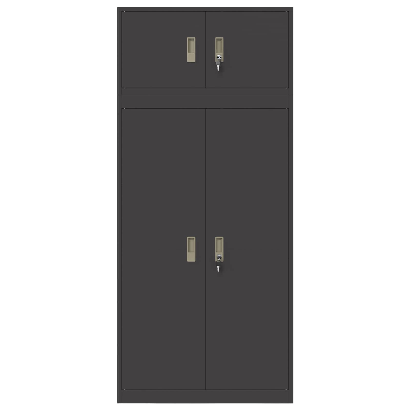 vidaXL Szafka do przechowywania 2 szt. Czarny 80 x 40 x 180 cm Stal