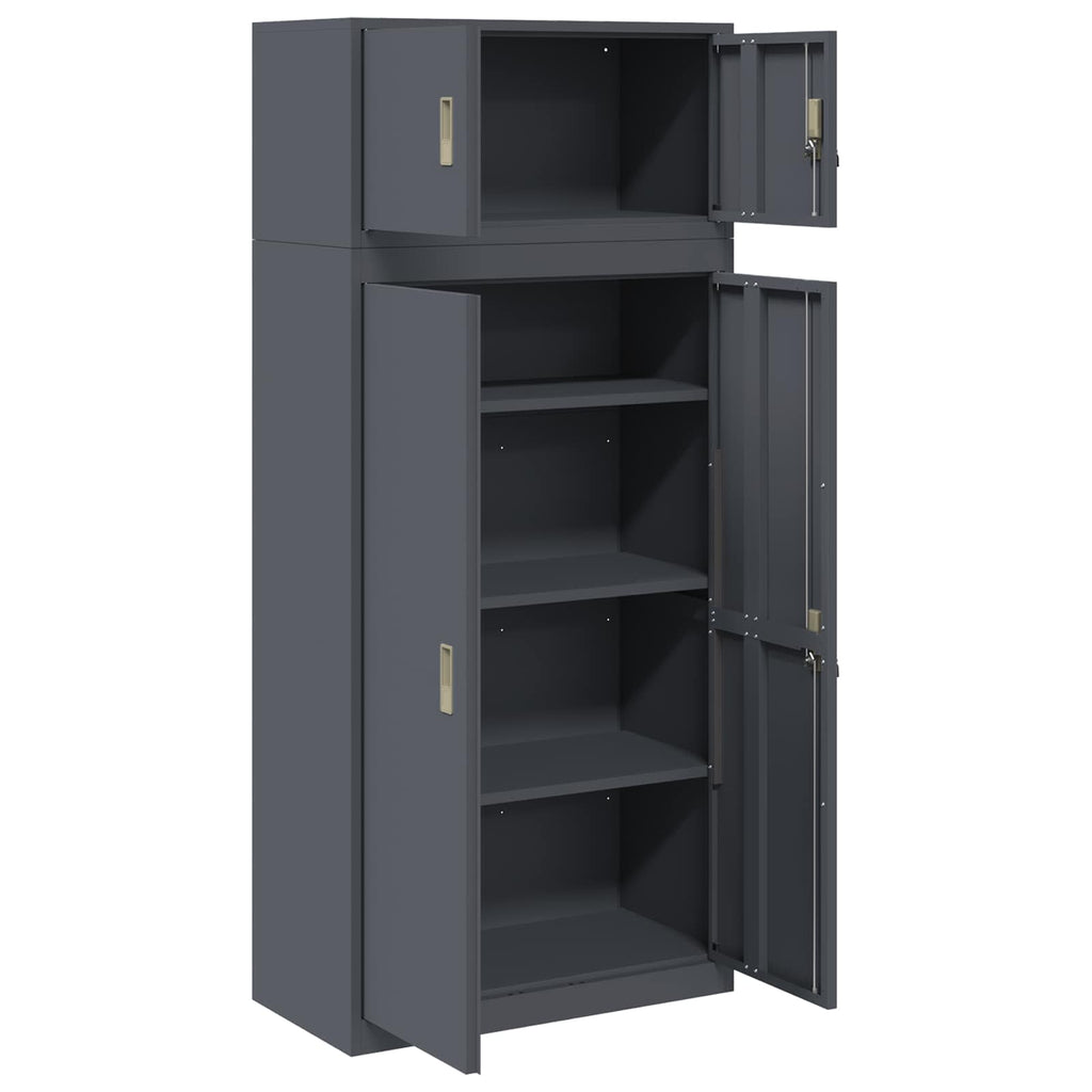 vidaXL Szafka do przechowywania 2 szt. Antracyt 80 x 40 x 180 cm Stal