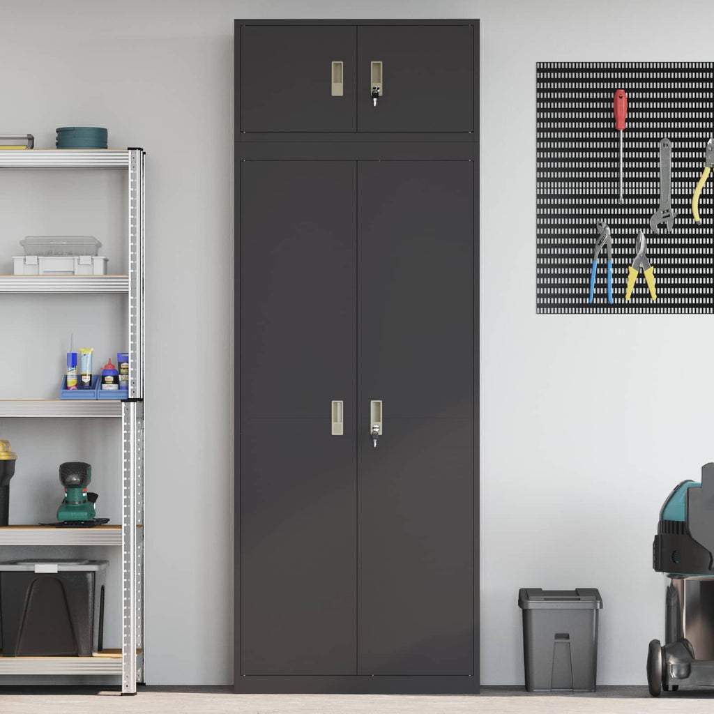 vidaXL Szafka do przechowywania 2 szt. Czarny 80 x 40 x 220 cm Stal