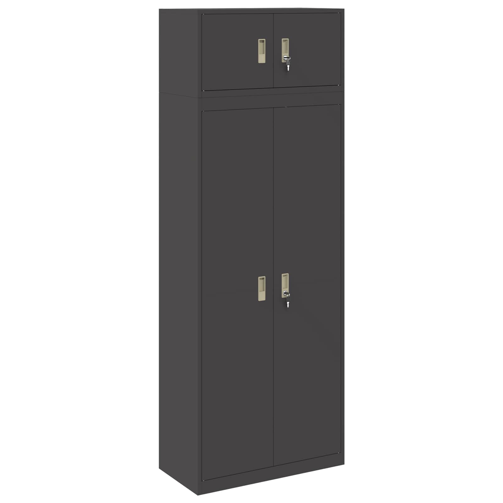 vidaXL Szafka do przechowywania 2 szt. Czarny 80 x 40 x 220 cm Stal