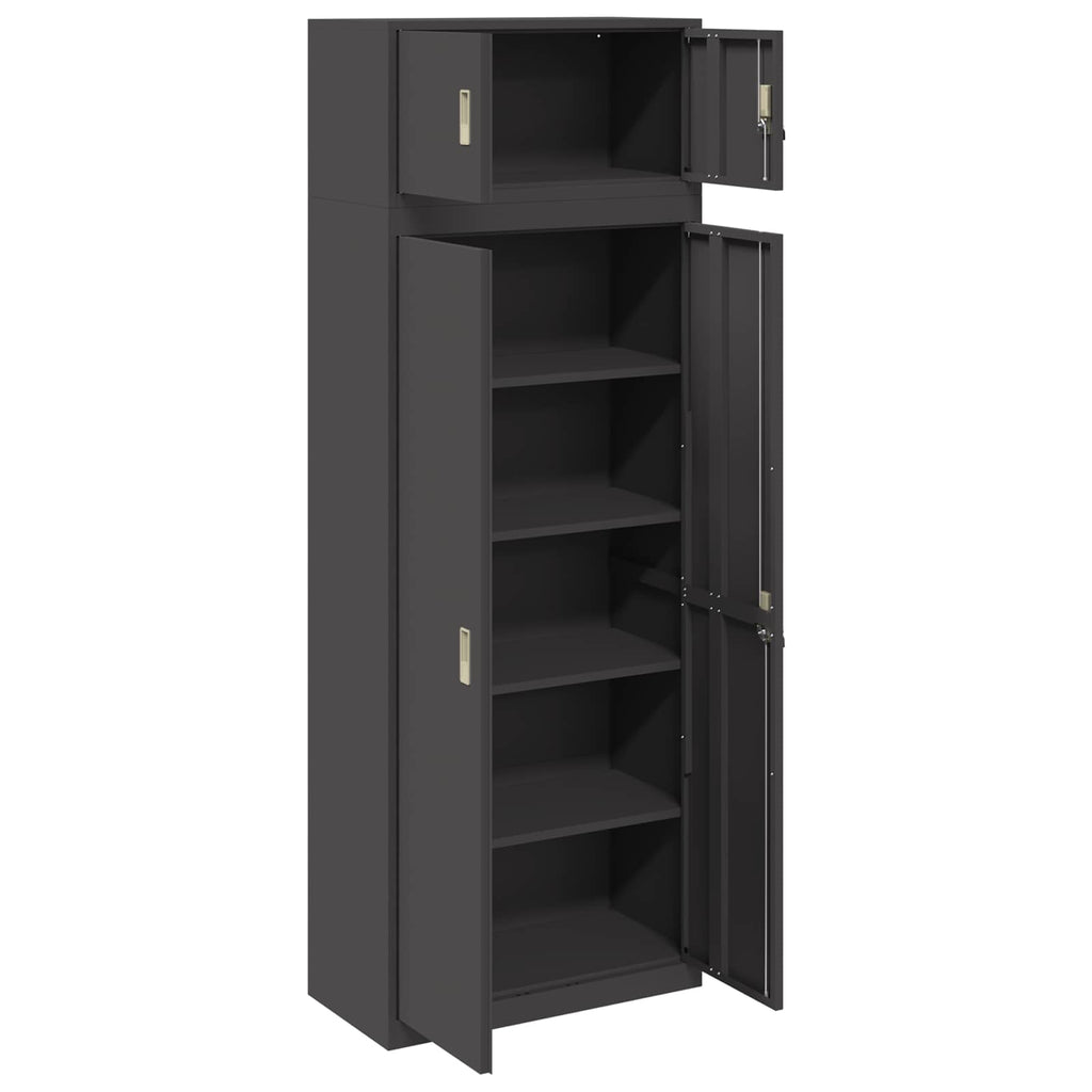 vidaXL Szafka do przechowywania 2 szt. Czarny 80 x 40 x 220 cm Stal