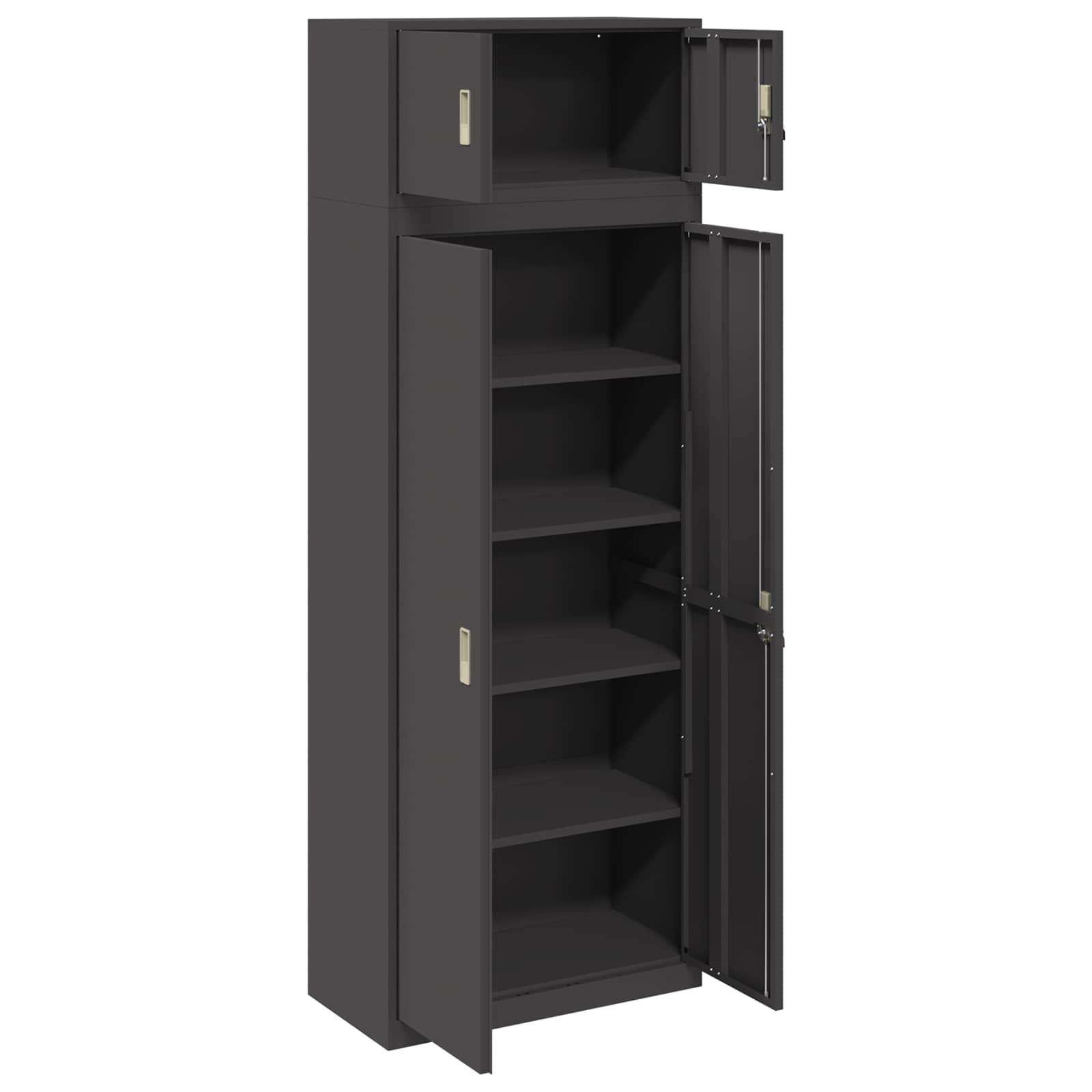 vidaXL Szafka do przechowywania 2 szt. Czarny 80 x 40 x 220 cm Stal