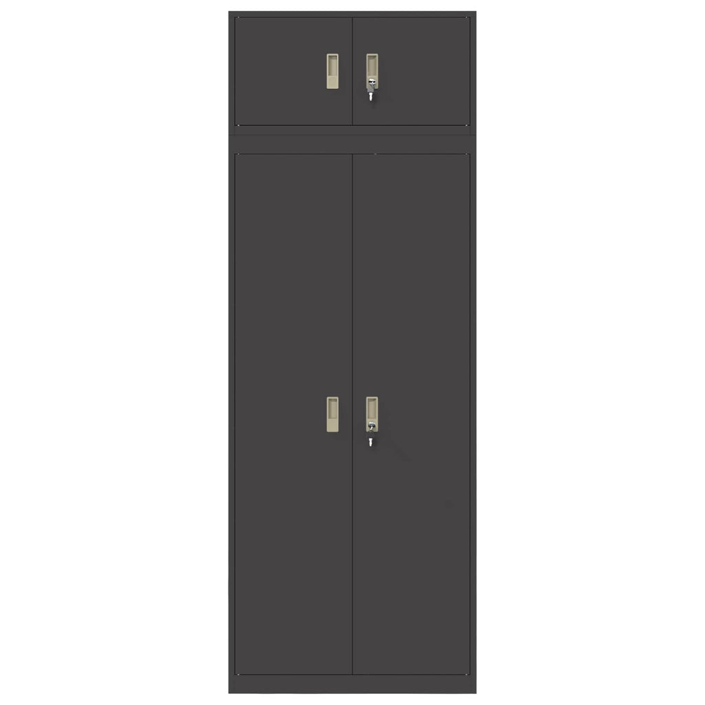 vidaXL Szafka do przechowywania 2 szt. Czarny 80 x 40 x 220 cm Stal