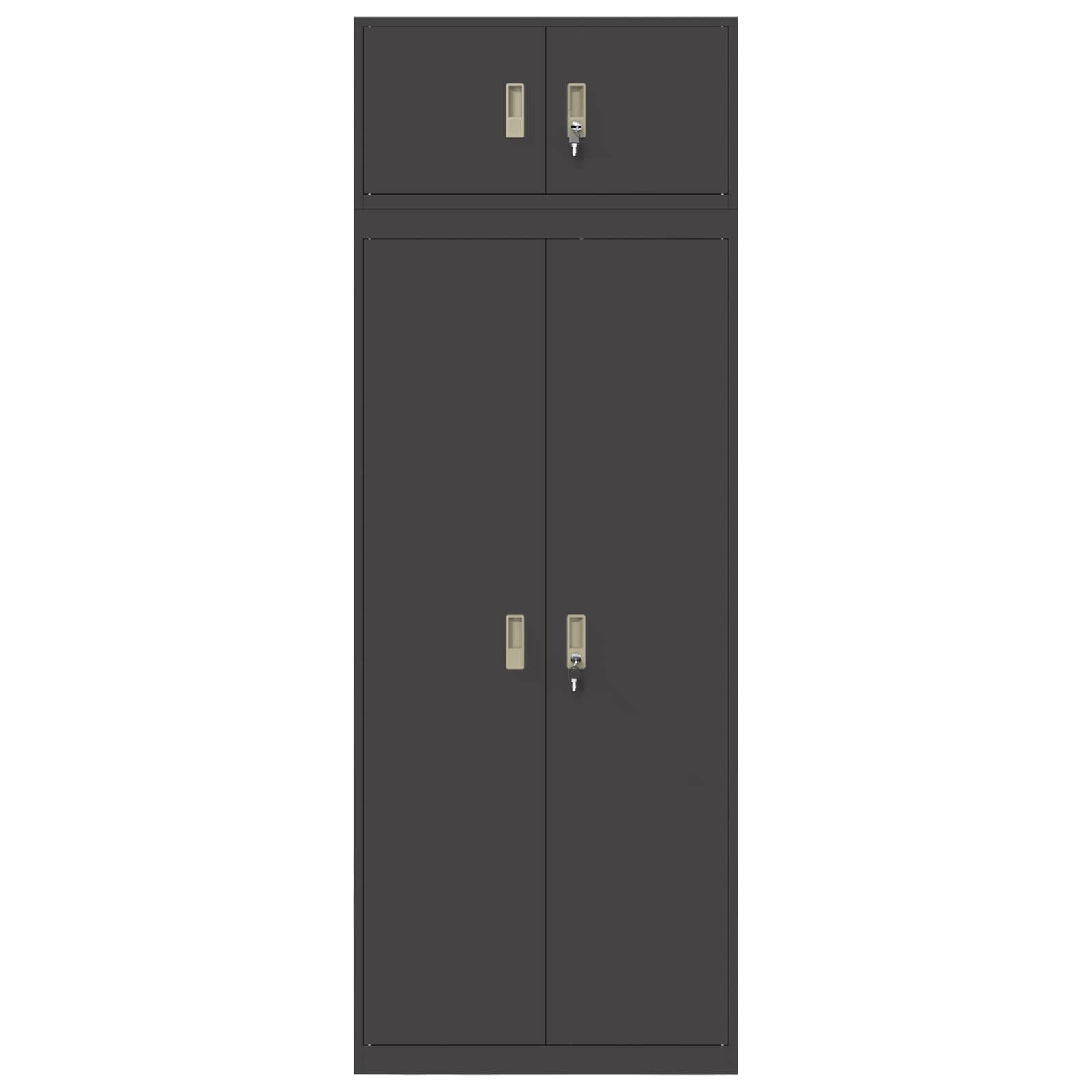 vidaXL Szafka do przechowywania 2 szt. Czarny 80 x 40 x 220 cm Stal