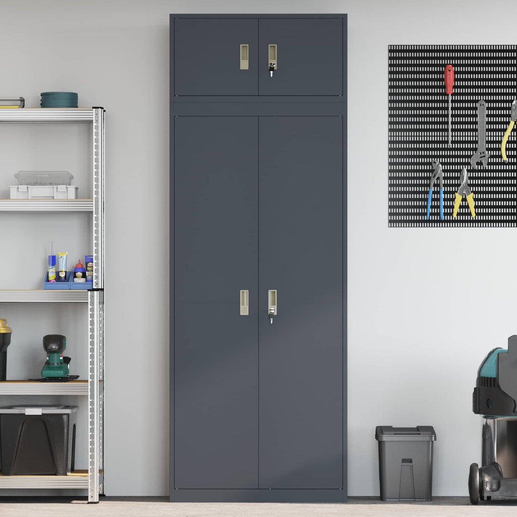 vidaXL Szafka do przechowywania 2 szt. Antracyt 80 x 40 x 220 cm Stal