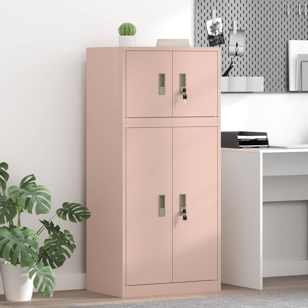 vidaXL Szafka do przechowywania 2 szt. Różowy 60 x 40 x 130 cm Stal