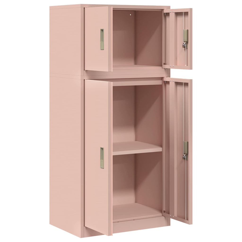 vidaXL Szafka do przechowywania 2 szt. Różowy 60 x 40 x 130 cm Stal