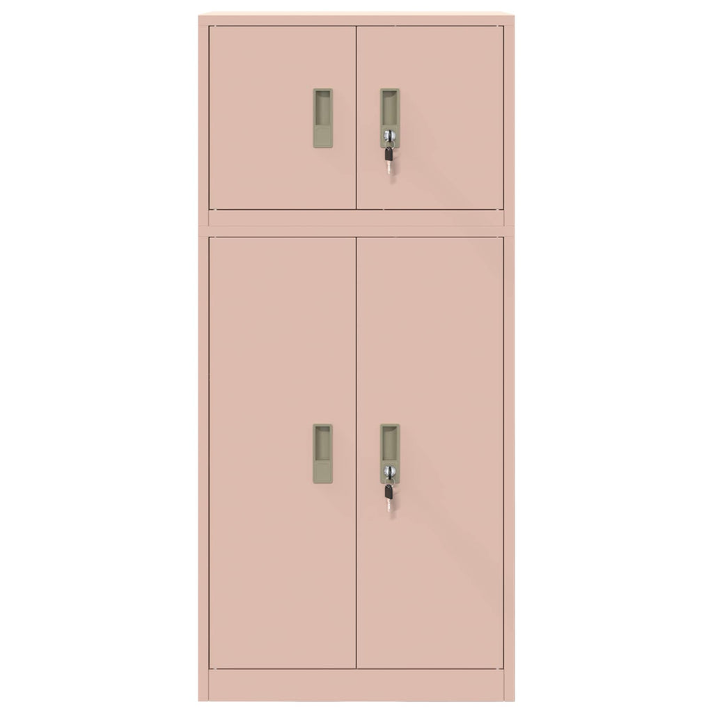 vidaXL Szafka do przechowywania 2 szt. Różowy 60 x 40 x 130 cm Stal
