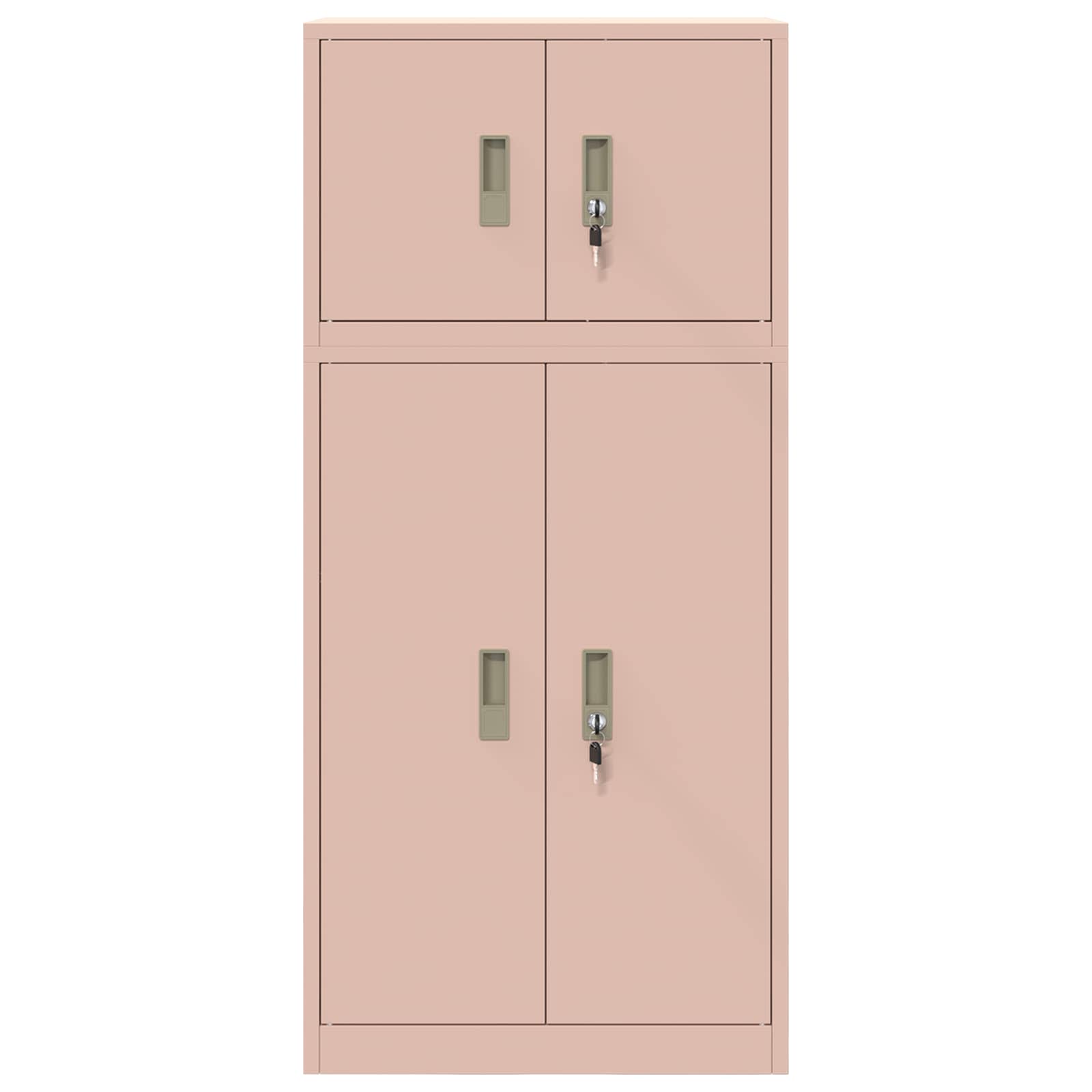vidaXL Szafka do przechowywania 2 szt. Różowy 60 x 40 x 130 cm Stal
