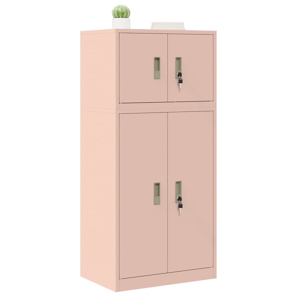 vidaXL Szafka do przechowywania 2 szt. Różowy 60 x 40 x 130 cm Stal