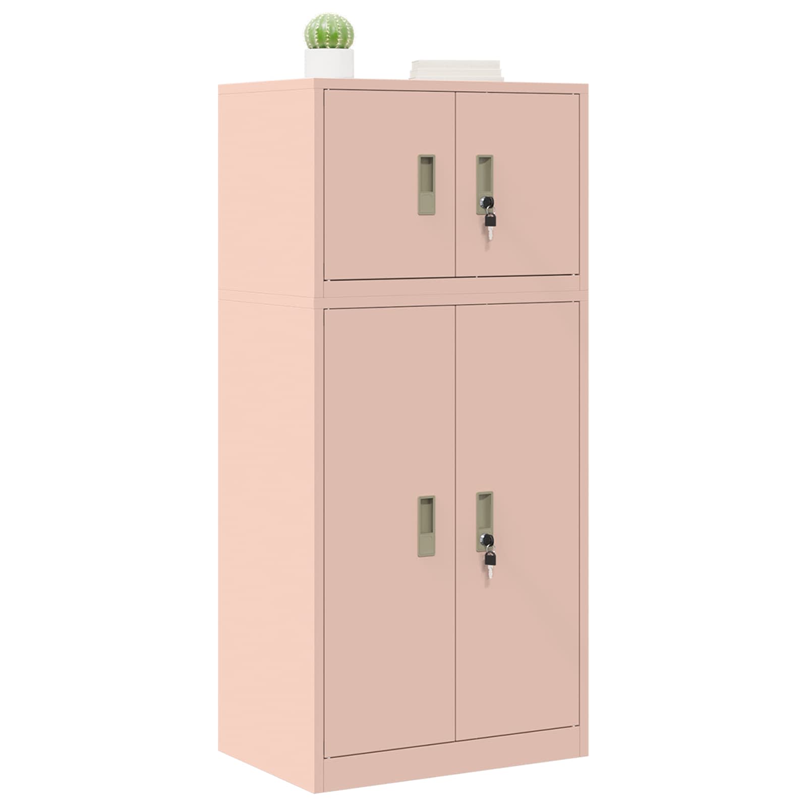 vidaXL Szafka do przechowywania 2 szt. Różowy 60 x 40 x 130 cm Stal