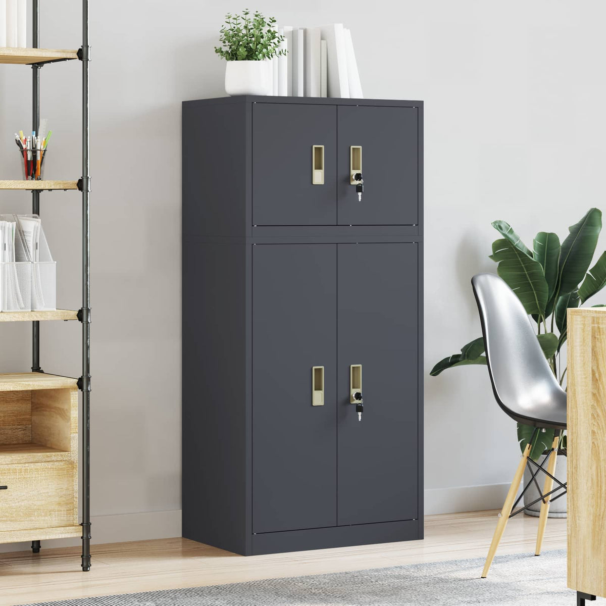 vidaXL Szafka do przechowywania 2 szt. Antracyt 60 x 40 x 130 cm Stal
