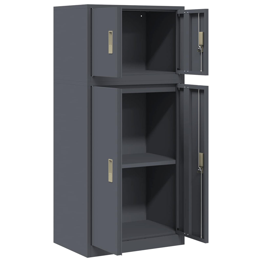 vidaXL Szafka do przechowywania 2 szt. Antracyt 60 x 40 x 130 cm Stal