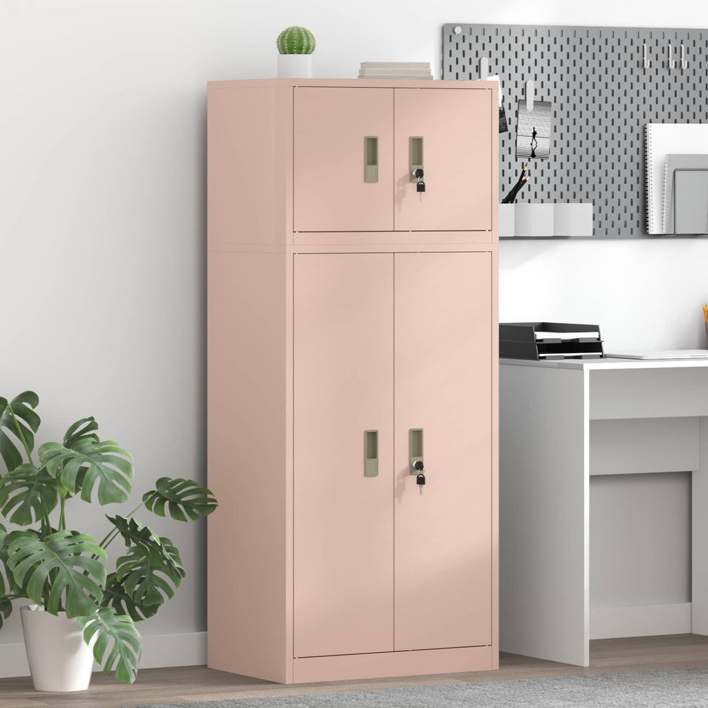 vidaXL Szafka do przechowywania 2 szt. Różowy 60 x 40 x 145 cm Stal