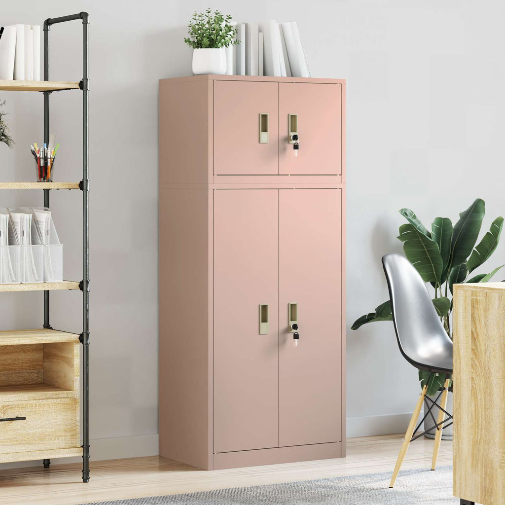 vidaXL Szafka do przechowywania 2 szt. Różowy 60 x 40 x 145 cm Stal