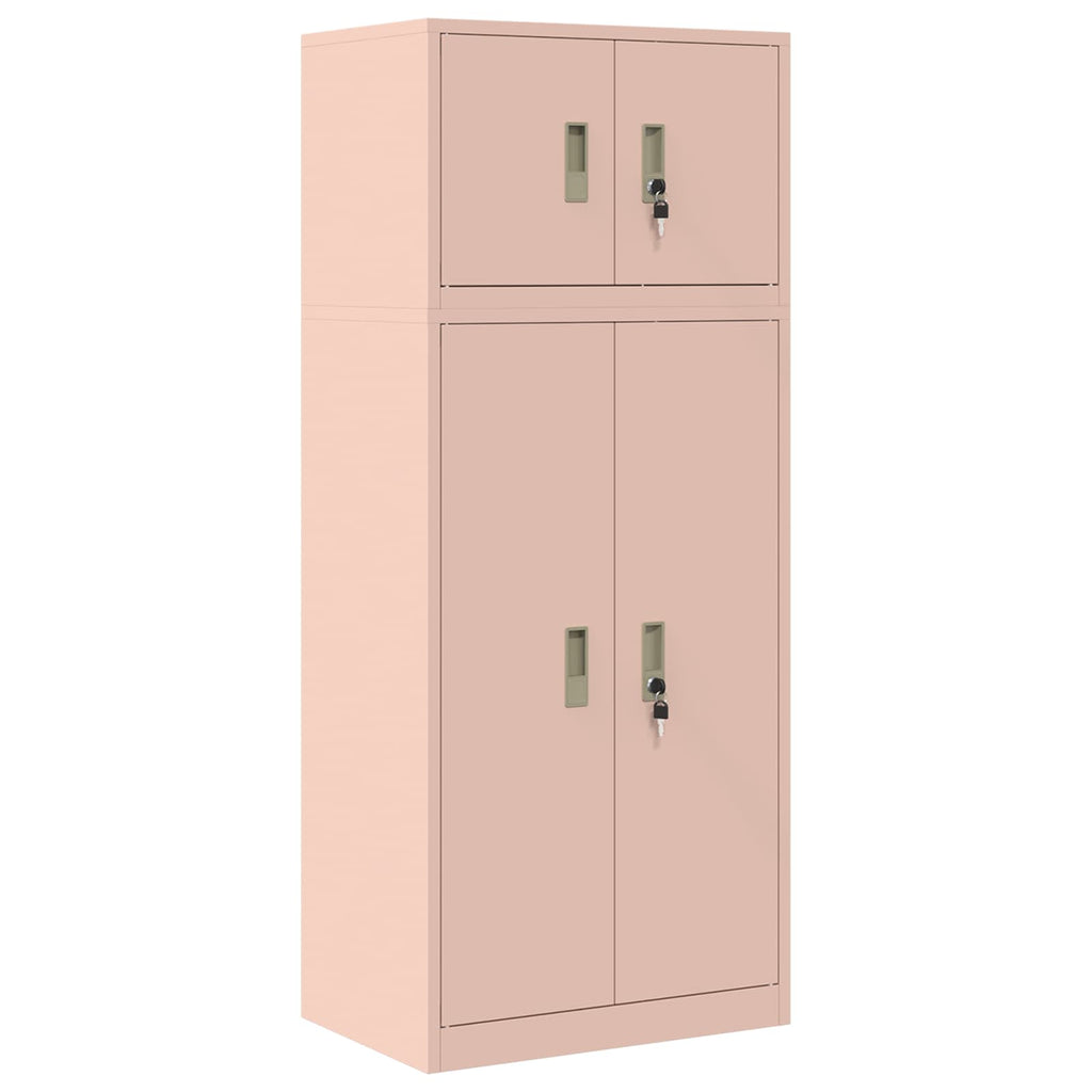 vidaXL Szafka do przechowywania 2 szt. Różowy 60 x 40 x 145 cm Stal
