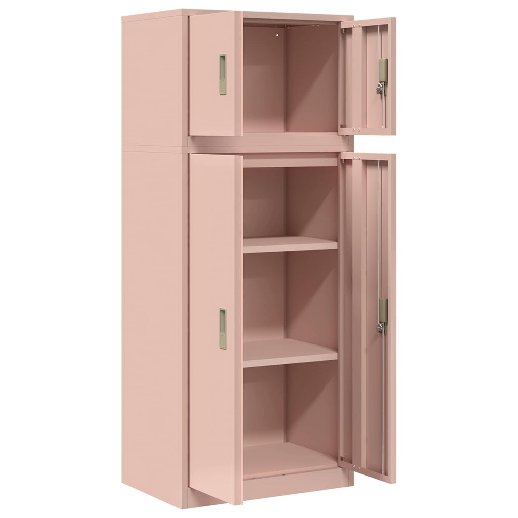 vidaXL Szafka do przechowywania 2 szt. Różowy 60 x 40 x 145 cm Stal