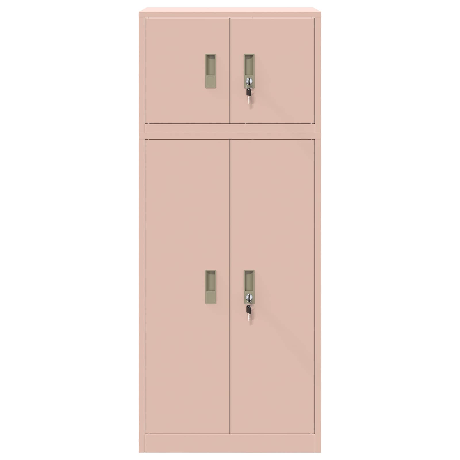 vidaXL Szafka do przechowywania 2 szt. Różowy 60 x 40 x 145 cm Stal