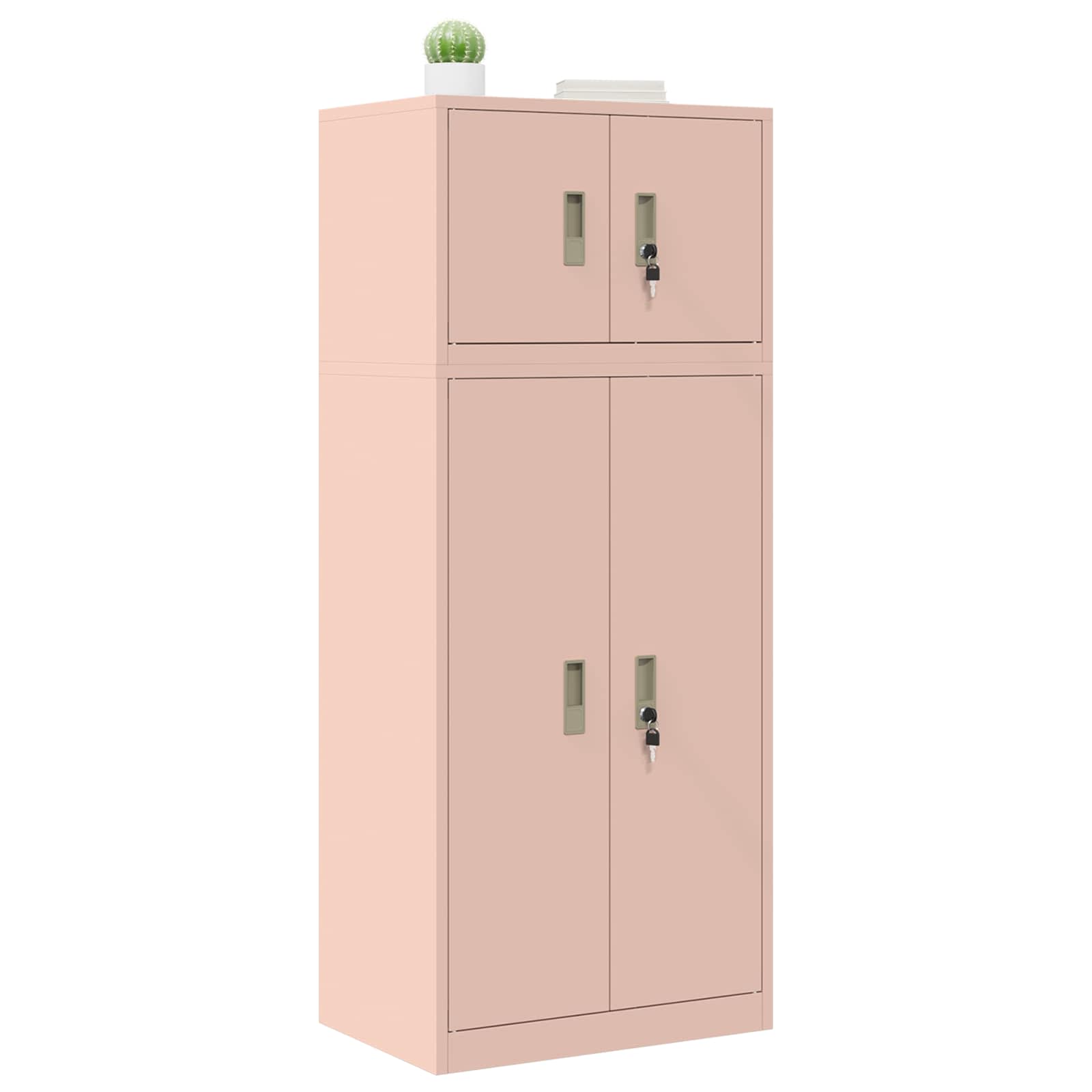 vidaXL Szafka do przechowywania 2 szt. Różowy 60 x 40 x 145 cm Stal