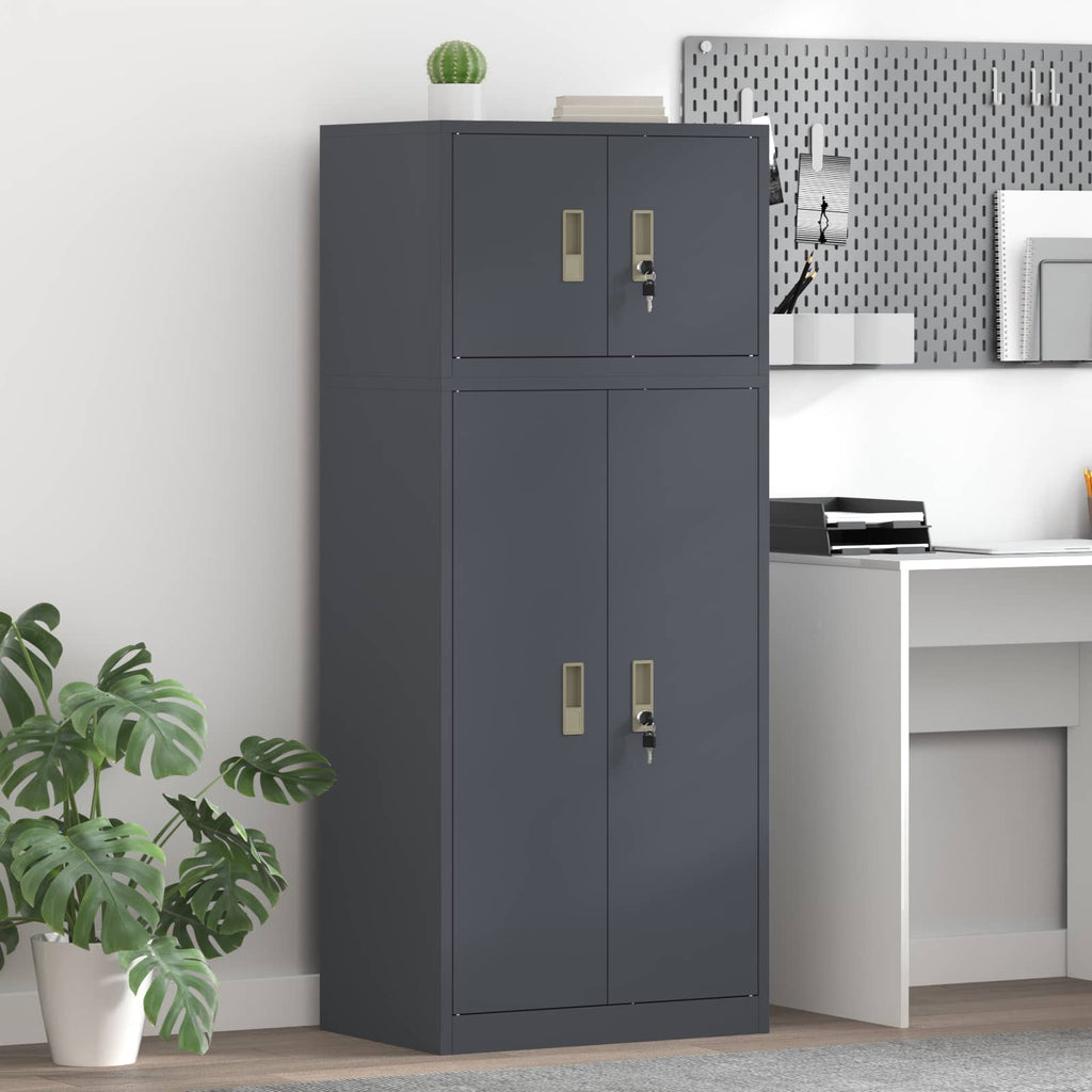 vidaXL Szafka do przechowywania 2 szt. Antracyt 60 x 40 x 145 cm Stal