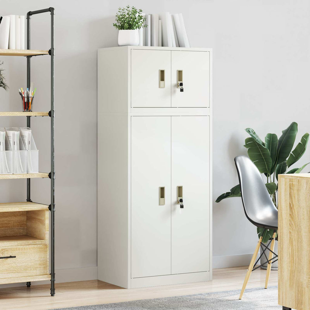 vidaXL Szafka do przechowywania 2 szt. Biały 60 x 40 x 145 cm Stal