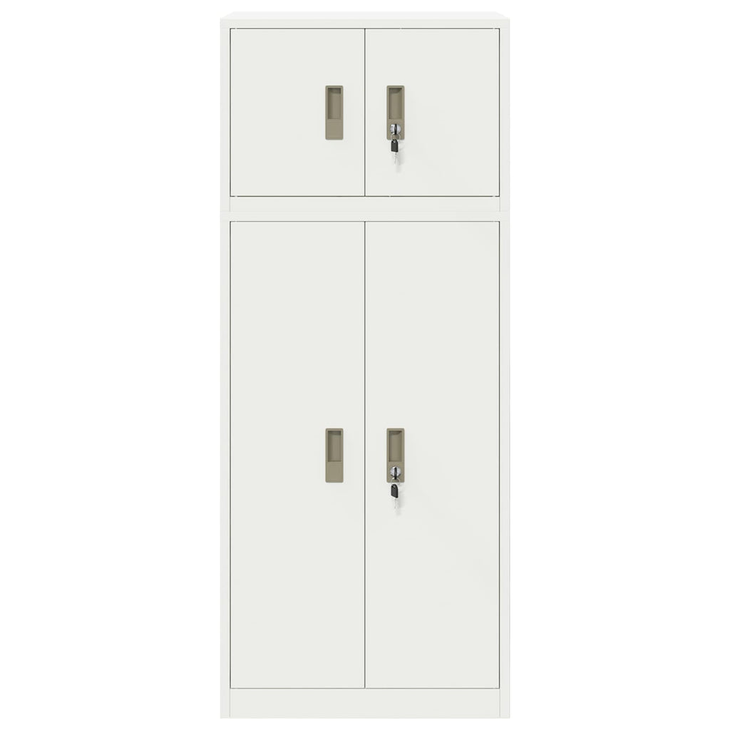 vidaXL Szafka do przechowywania 2 szt. Biały 60 x 40 x 145 cm Stal