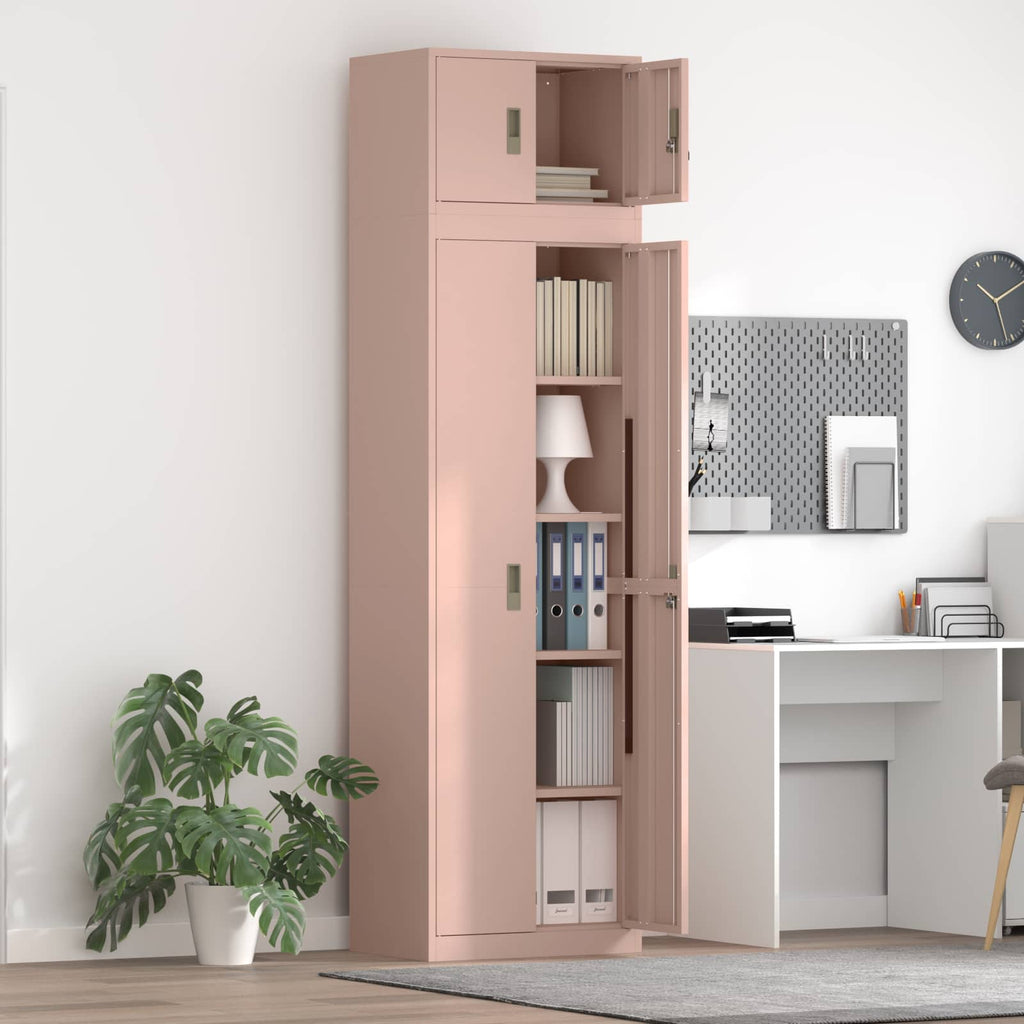 vidaXL Szafka do przechowywania 2 szt. Różowy 60 x 40 x 220 cm Stal