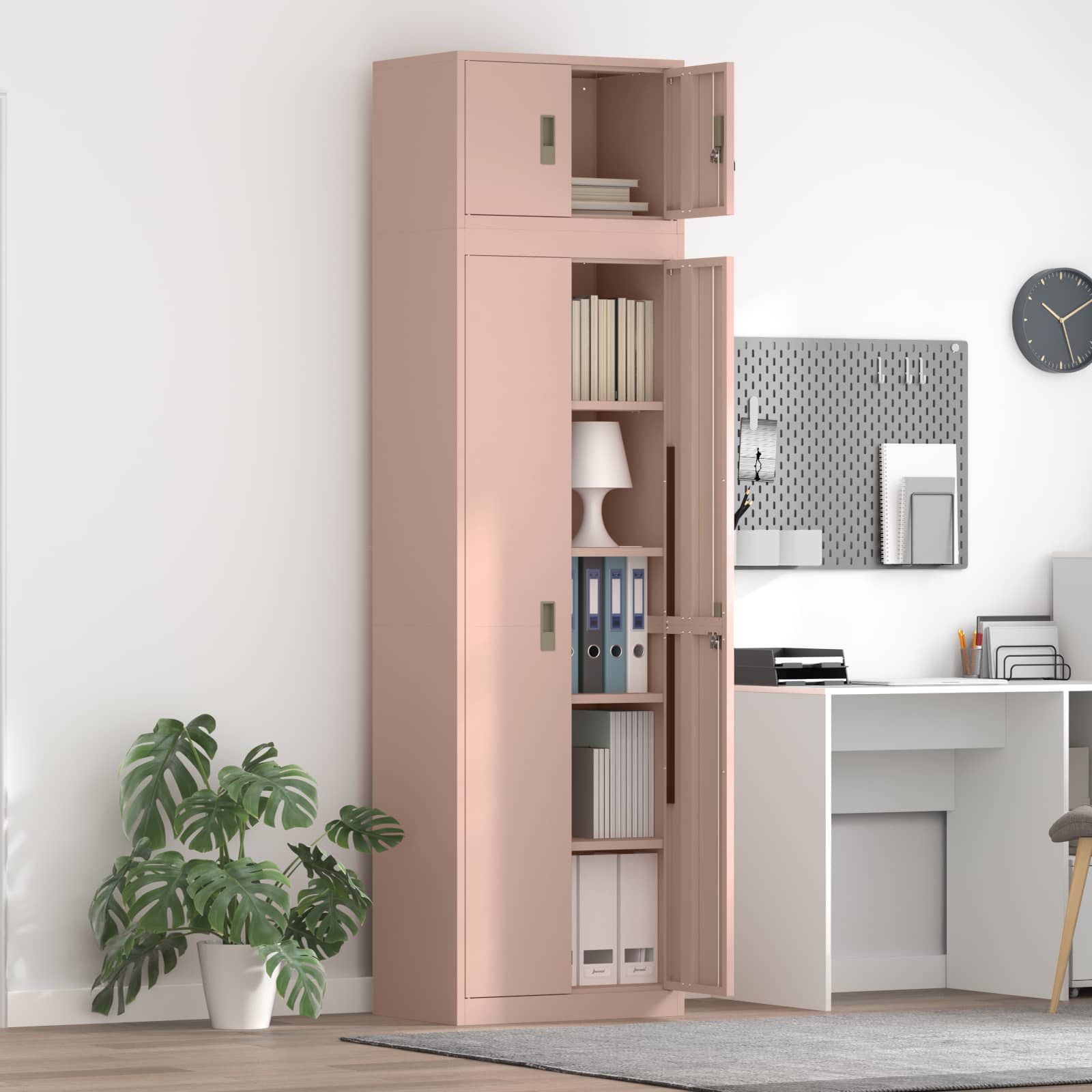 vidaXL Szafka do przechowywania 2 szt. Różowy 60 x 40 x 220 cm Stal