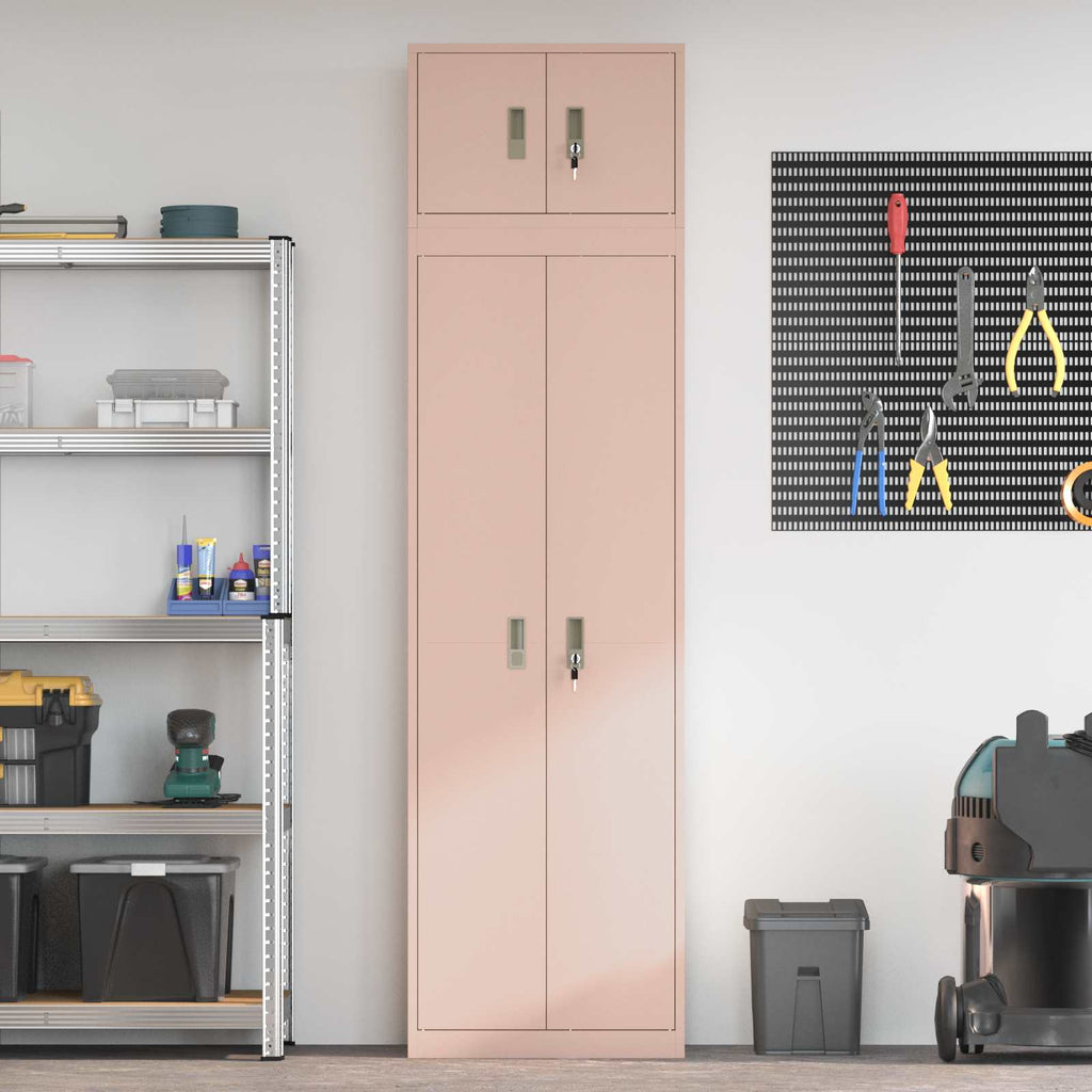 vidaXL Szafka do przechowywania 2 szt. Różowy 60 x 40 x 220 cm Stal