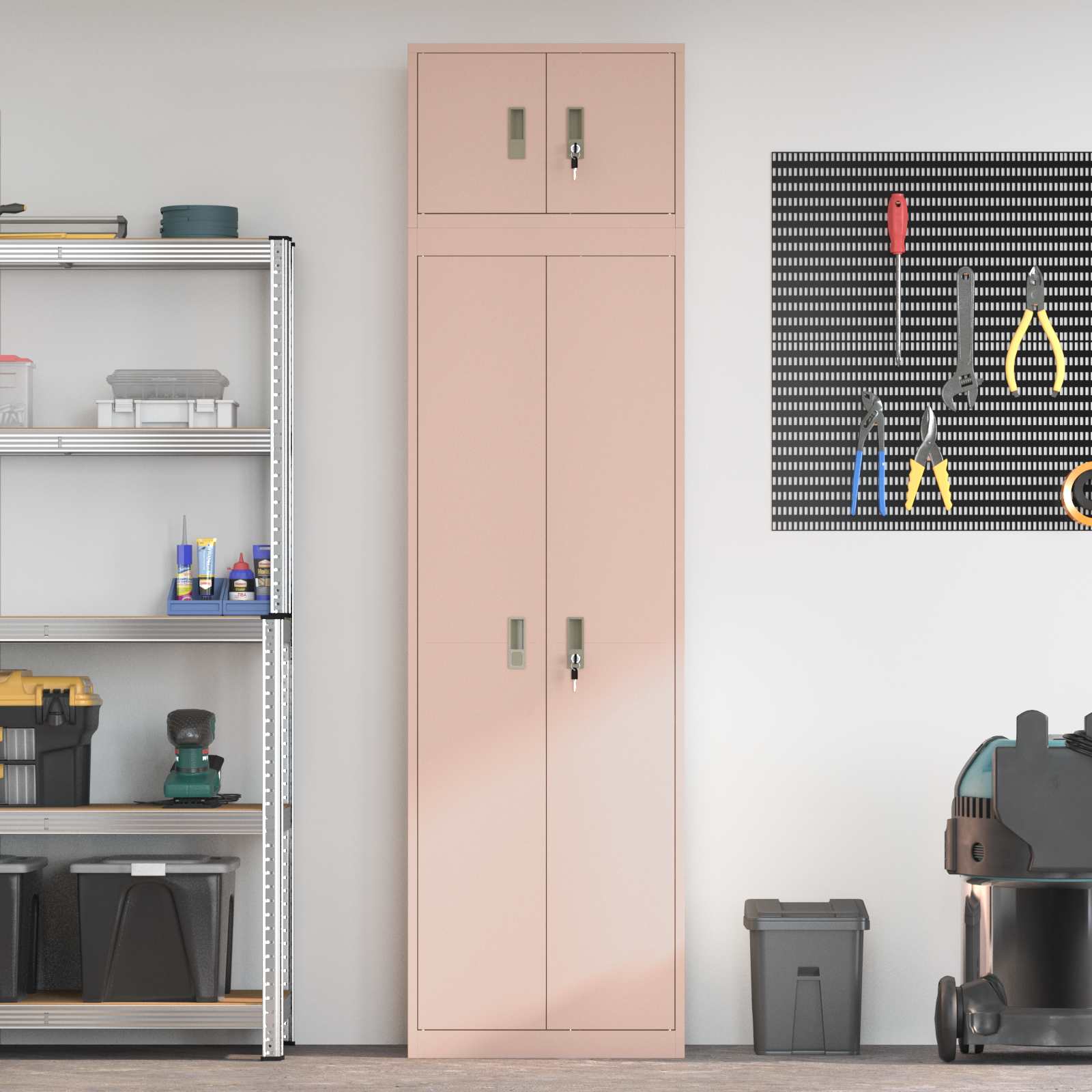 vidaXL Szafka do przechowywania 2 szt. Różowy 60 x 40 x 220 cm Stal