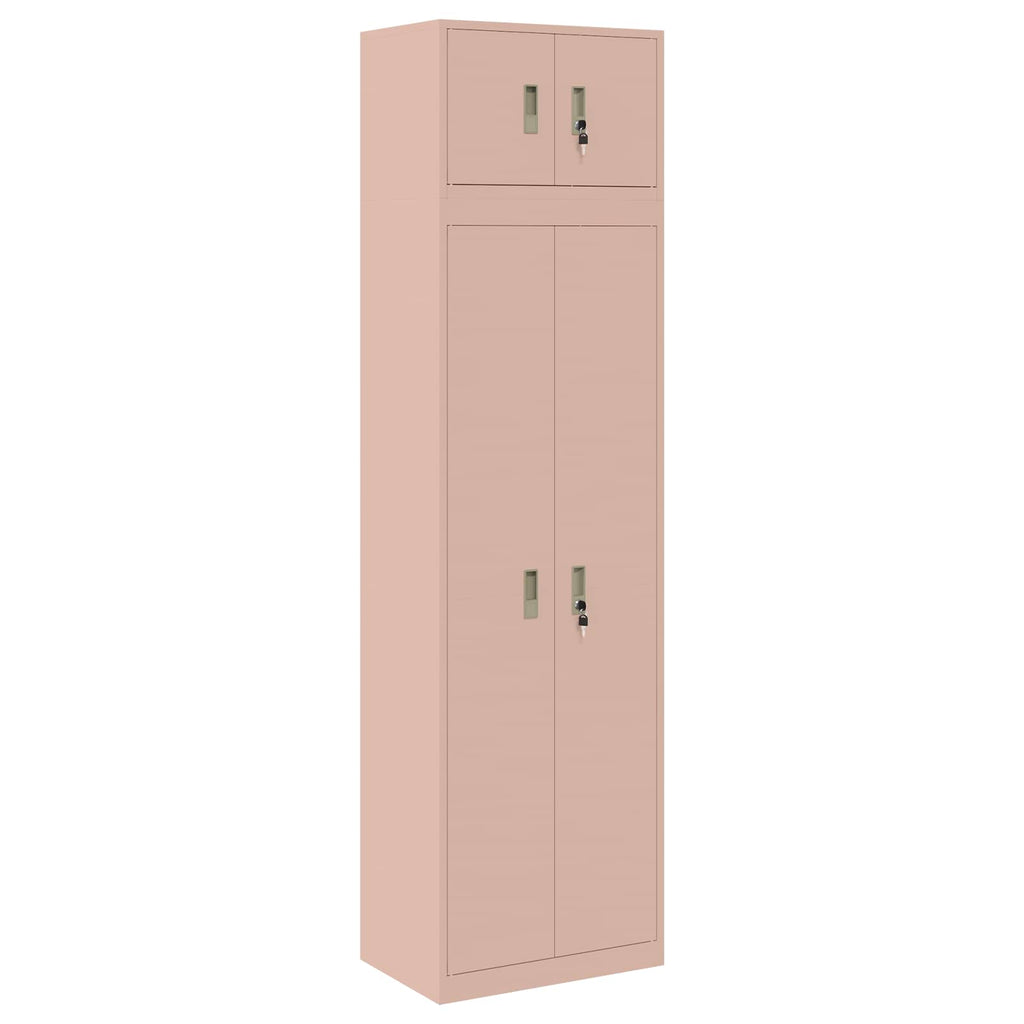 vidaXL Szafka do przechowywania 2 szt. Różowy 60 x 40 x 220 cm Stal