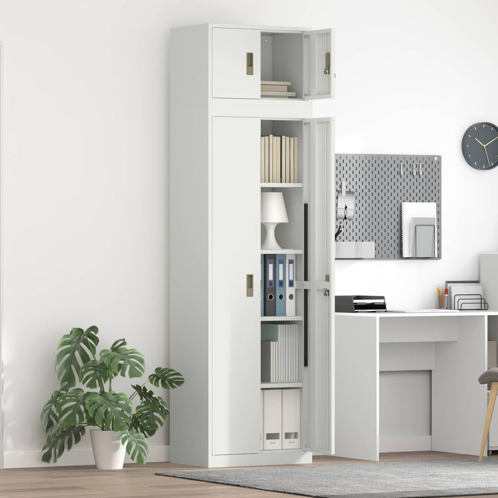 vidaXL Szafka do przechowywania 2 szt. Biały 60 x 40 x 220 cm Stal