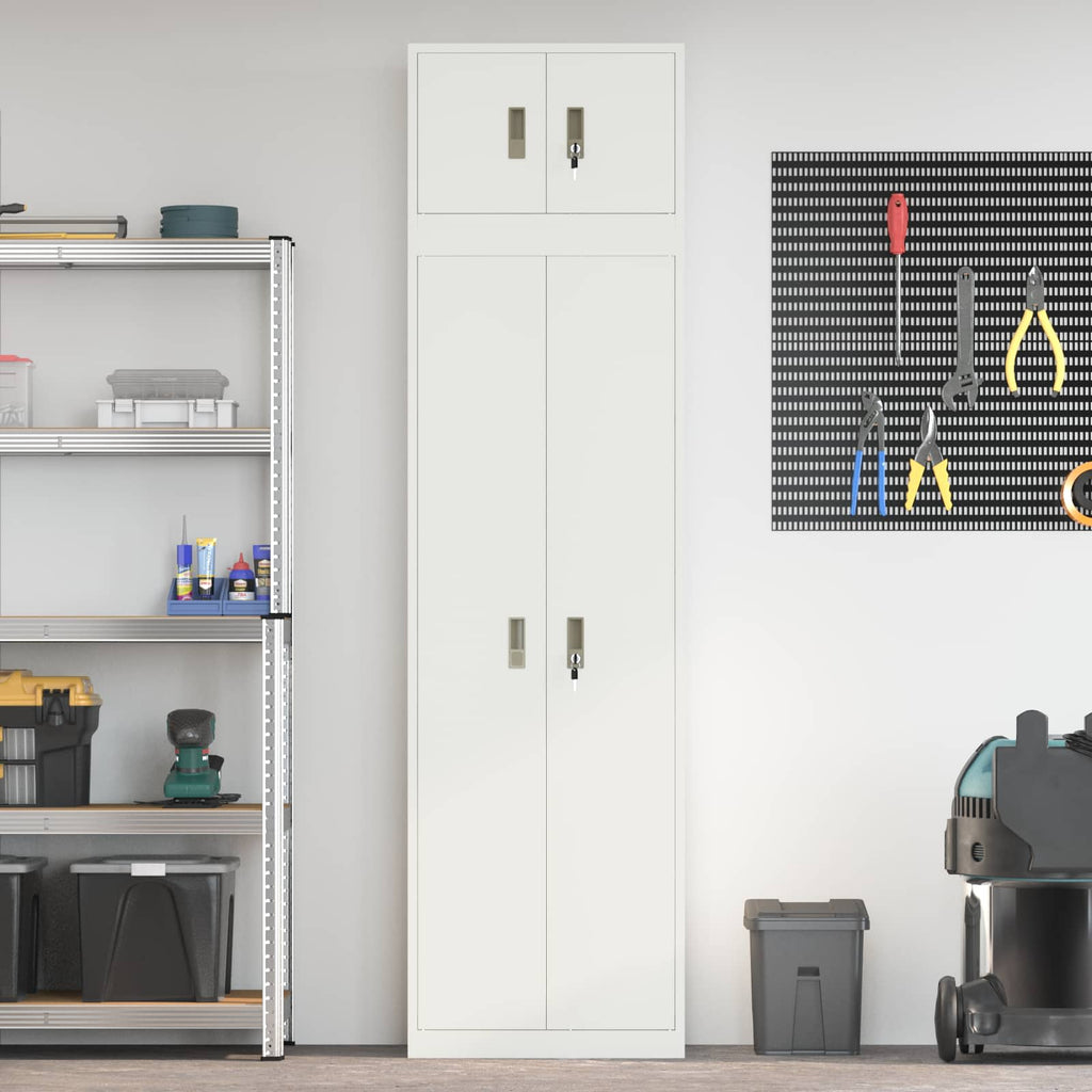 vidaXL Szafka do przechowywania 2 szt. Biały 60 x 40 x 220 cm Stal