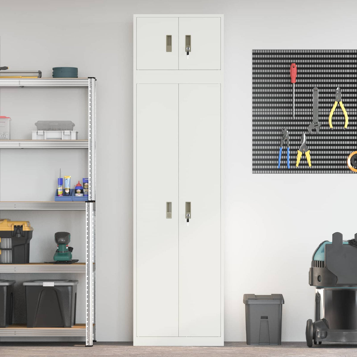 vidaXL Szafka do przechowywania 2 szt. Biały 60 x 40 x 220 cm Stal