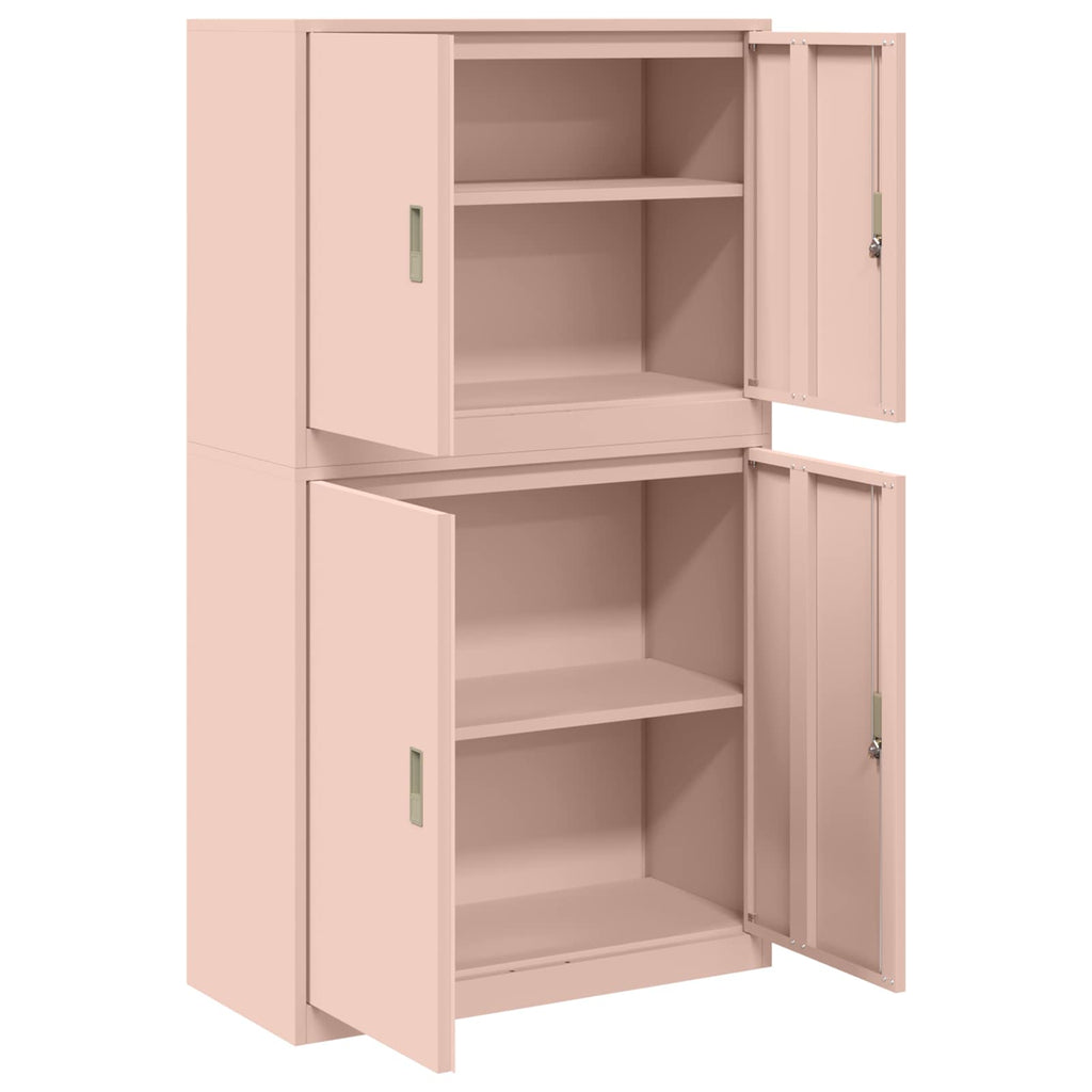 vidaXL Szafka do przechowywania 2 szt. różowy 90 x 40 x 160 cm Stal