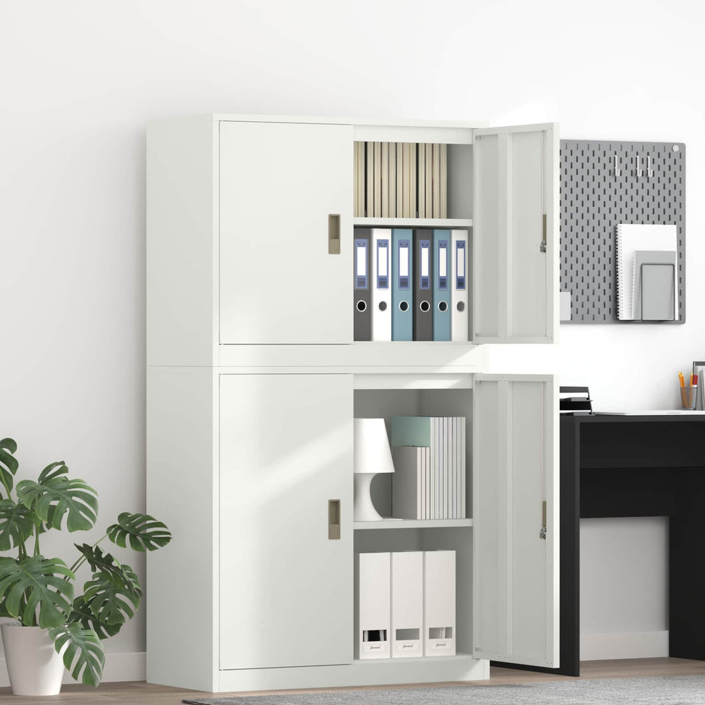 vidaXL Szafka do przechowywania 2 szt. Biały 90 x 40 x 160 cm Stal
