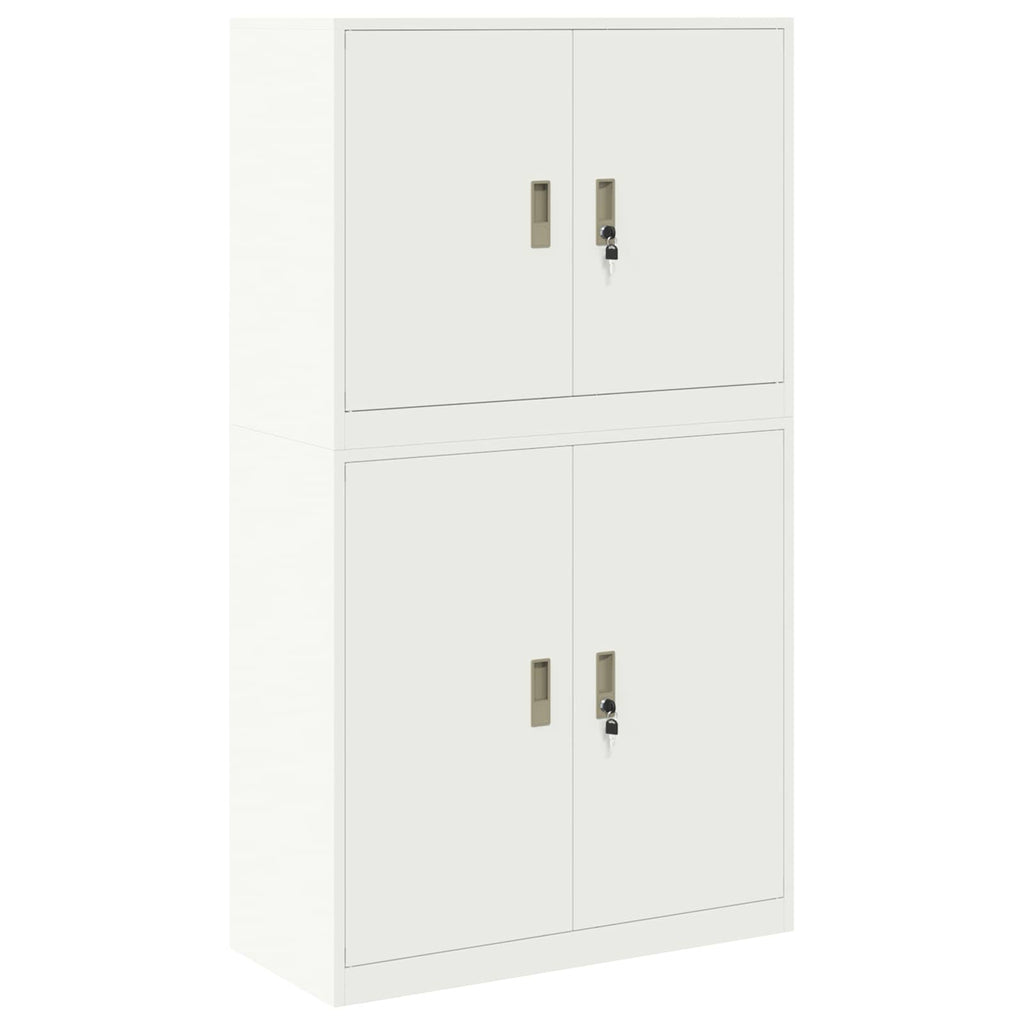 vidaXL Szafka do przechowywania 2 szt. Biały 90 x 40 x 160 cm Stal