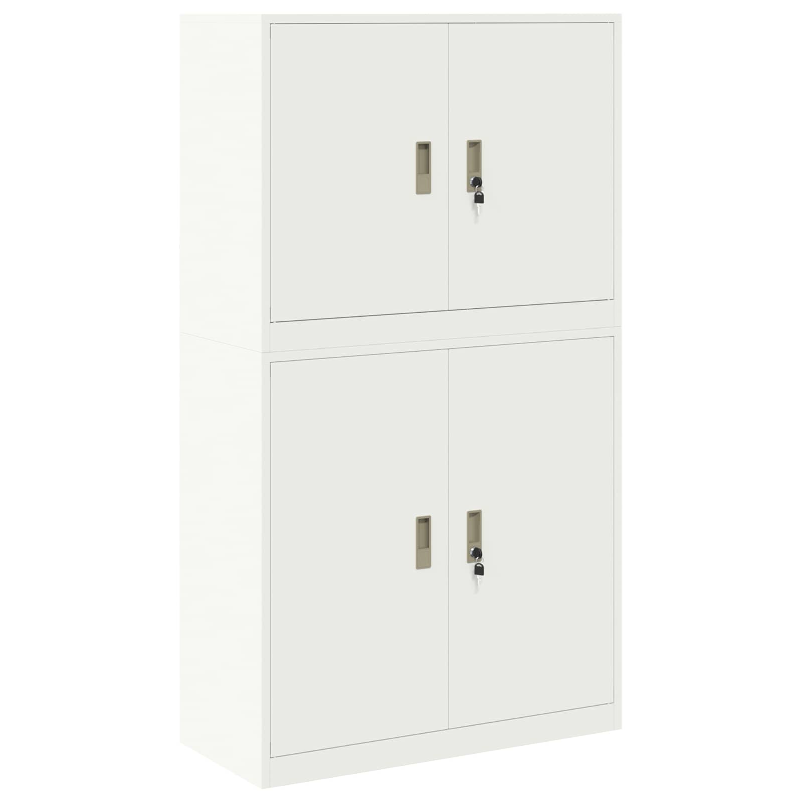 vidaXL Szafka do przechowywania 2 szt. Biały 90 x 40 x 160 cm Stal