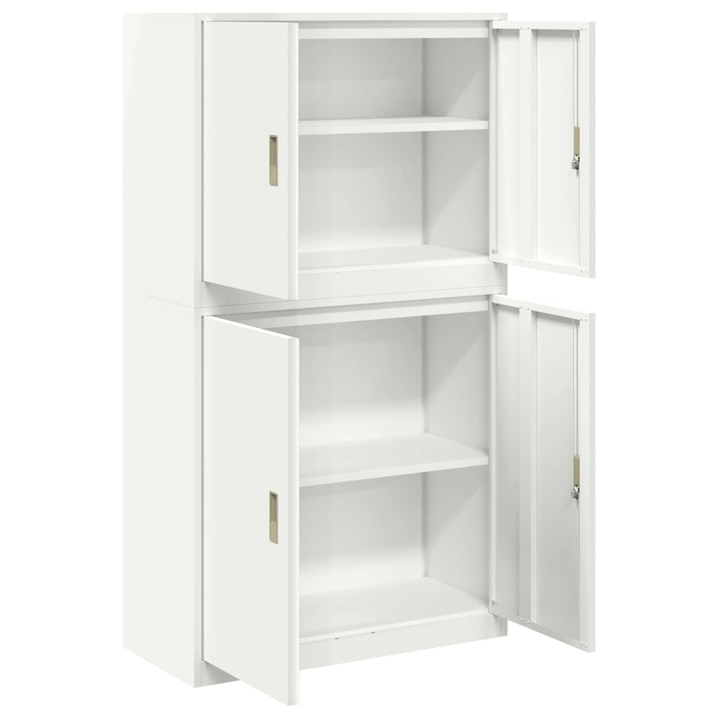 vidaXL Szafka do przechowywania 2 szt. Biały 90 x 40 x 160 cm Stal