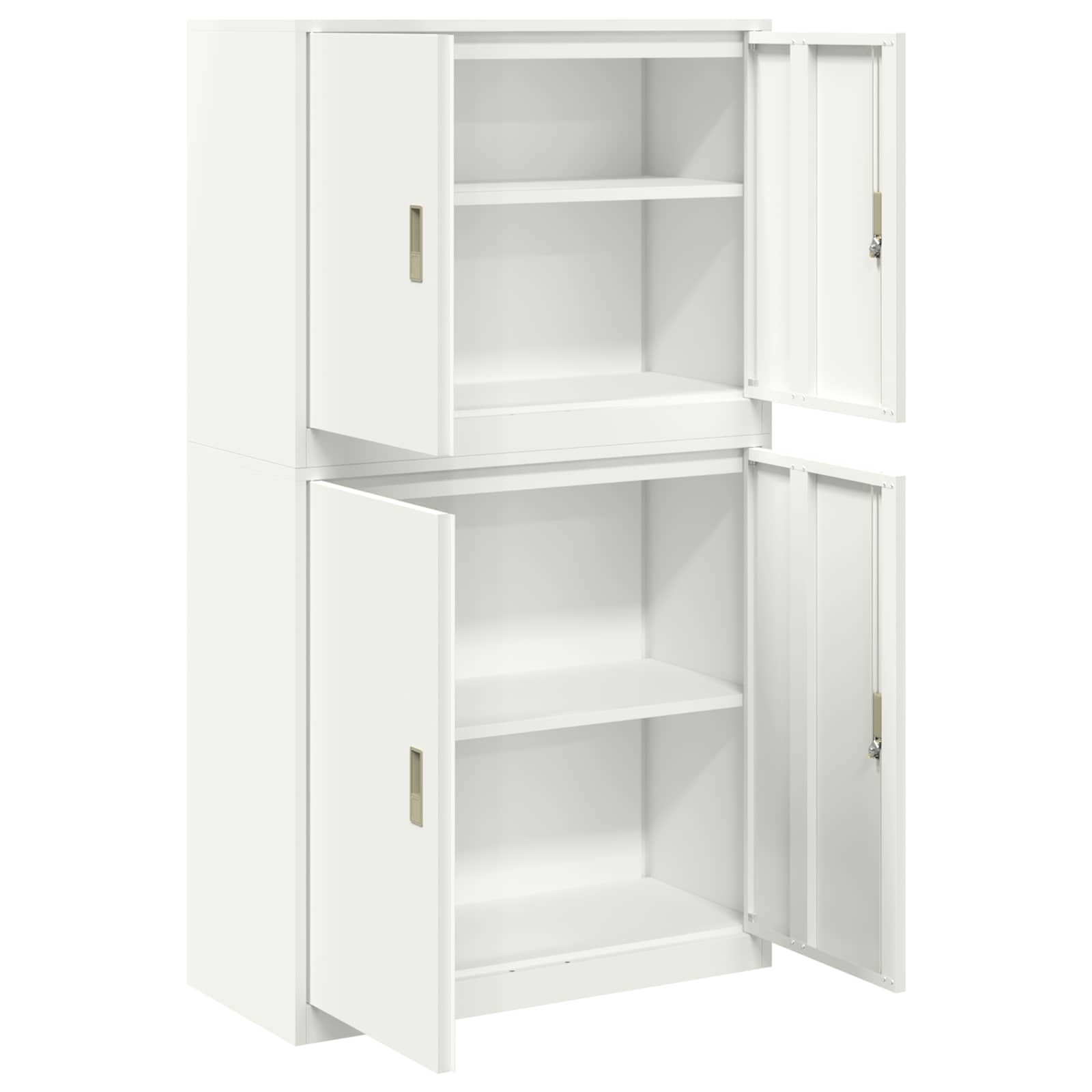 vidaXL Szafka do przechowywania 2 szt. Biały 90 x 40 x 160 cm Stal