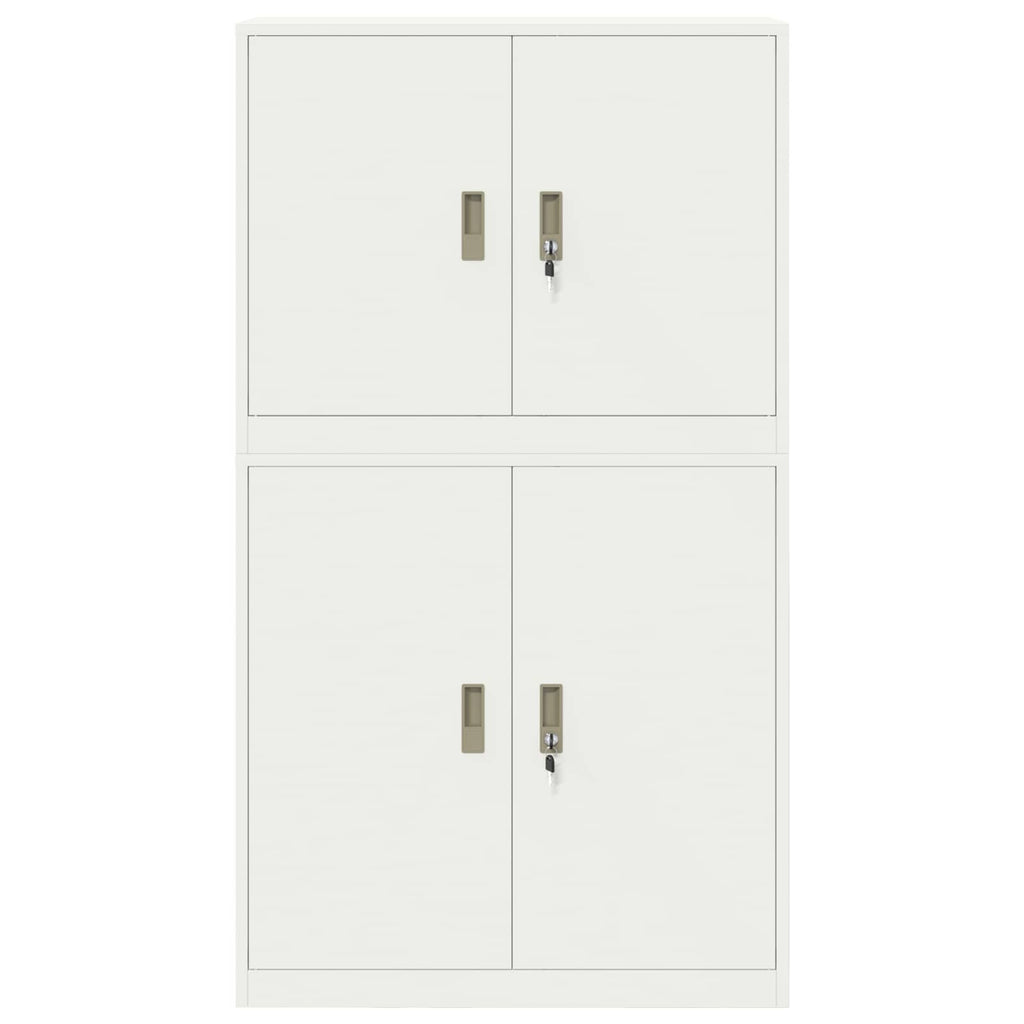 vidaXL Szafka do przechowywania 2 szt. Biały 90 x 40 x 160 cm Stal
