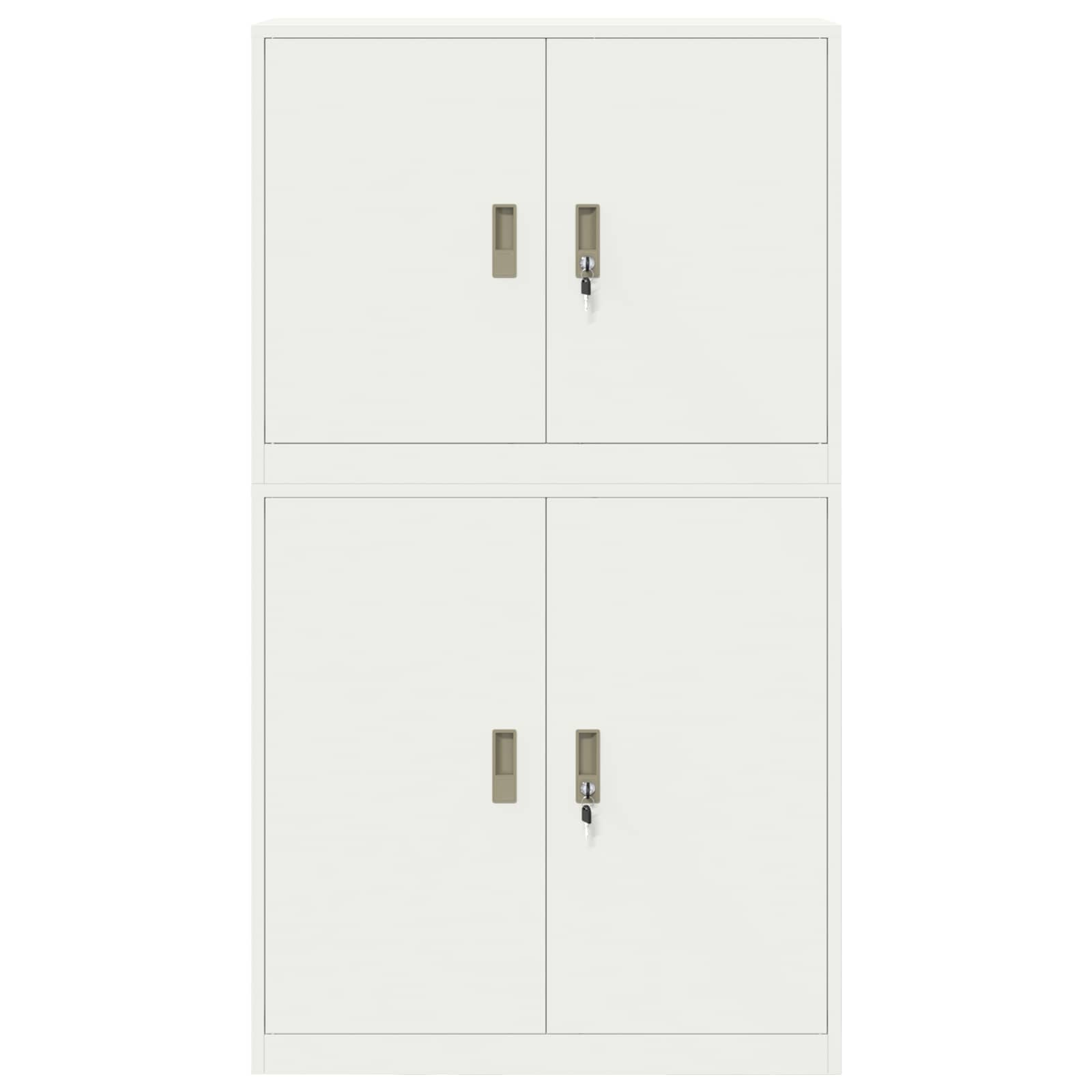 vidaXL Szafka do przechowywania 2 szt. Biały 90 x 40 x 160 cm Stal